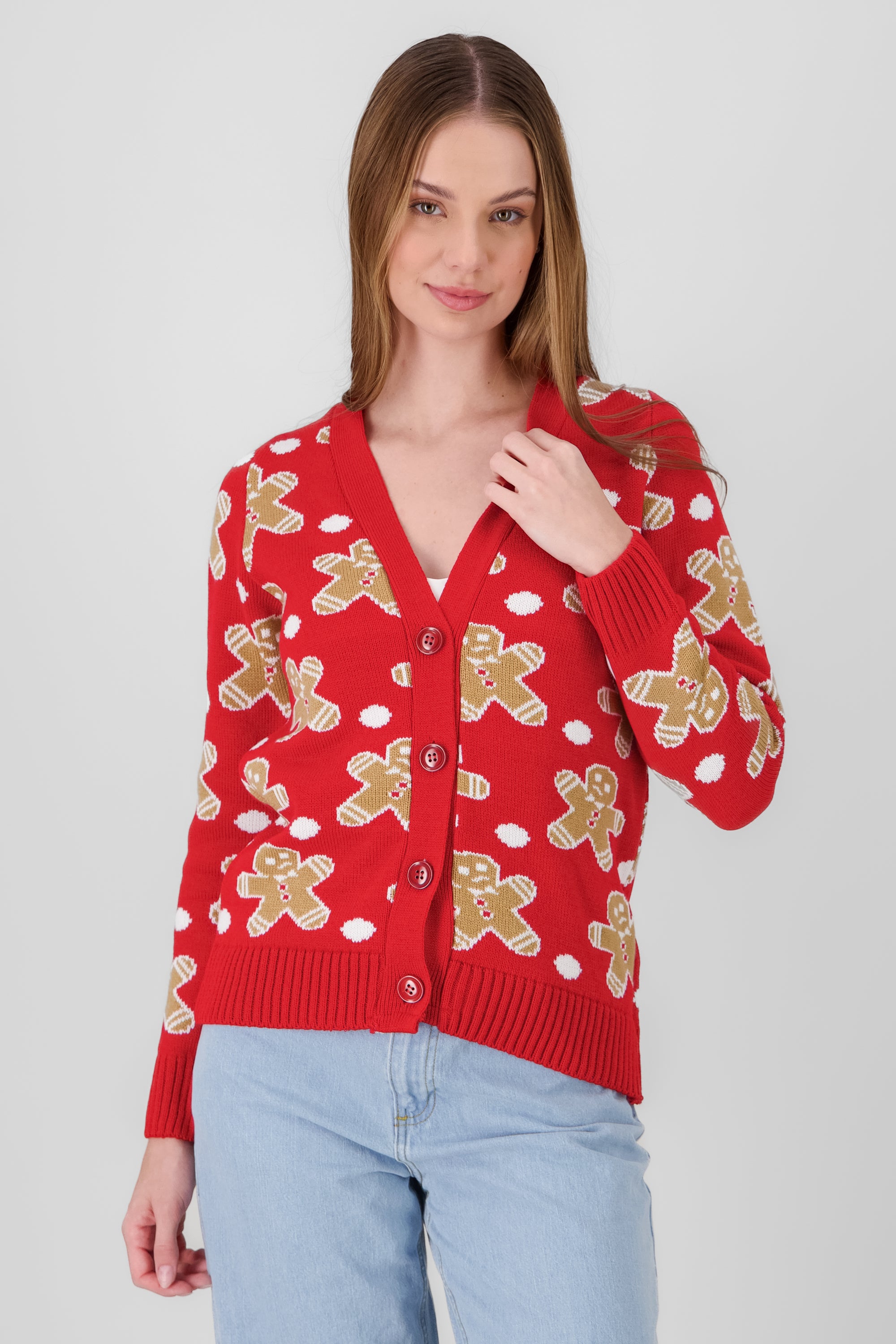 Cardigan galletas navidad ROJO COMBO