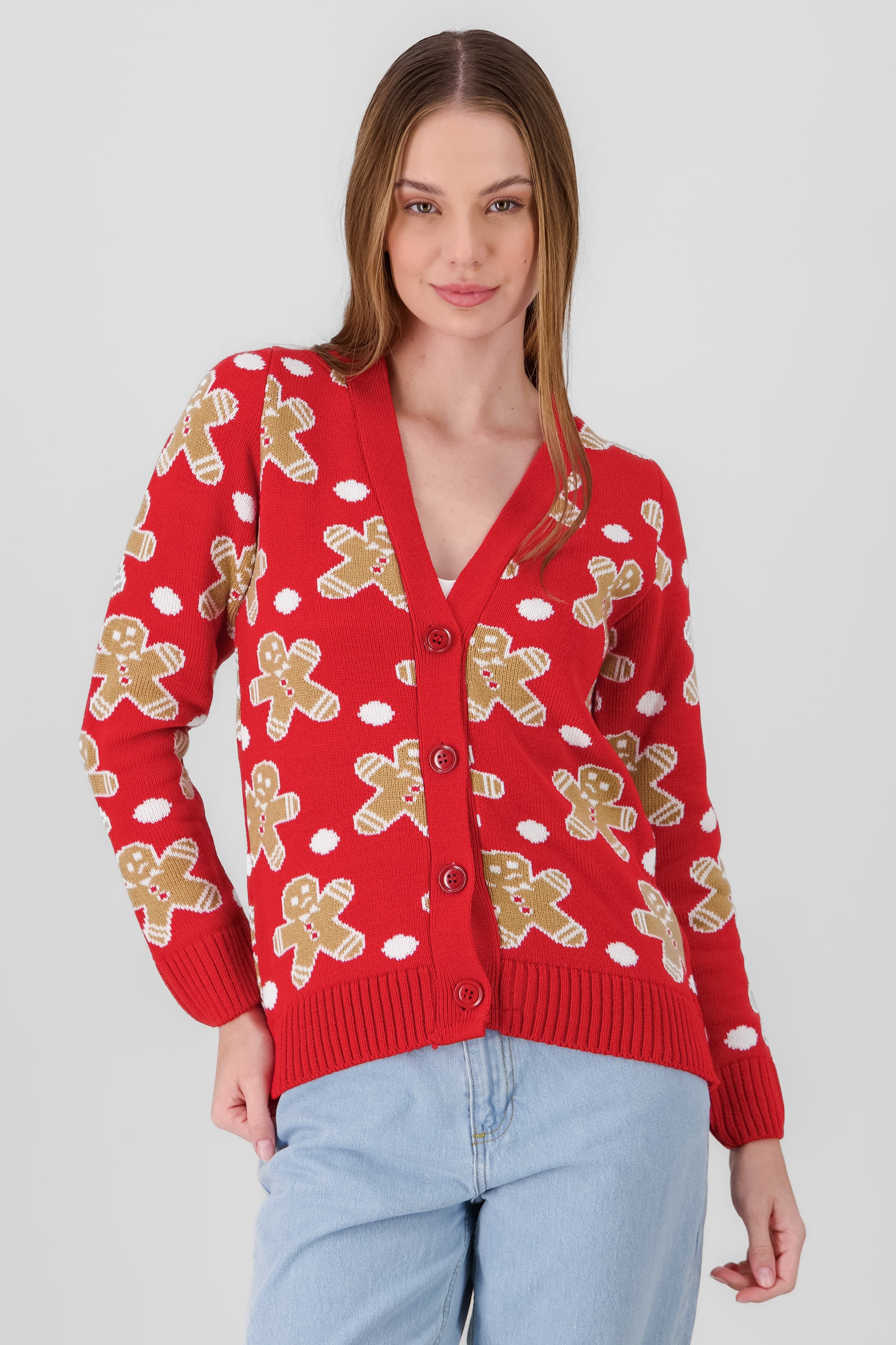 Cardigan galletas navidad ROJO COMBO