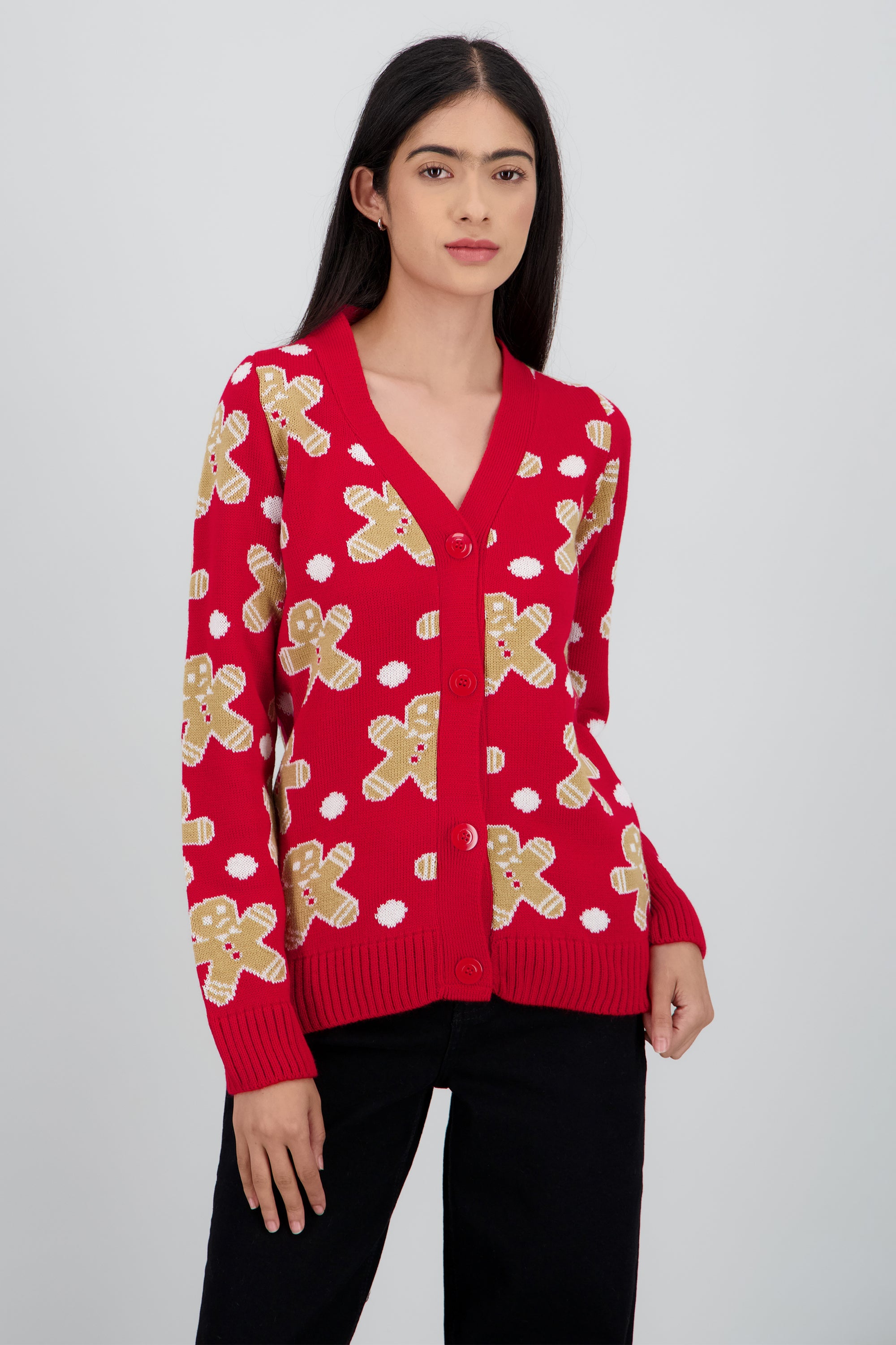 Cardigan galletas navidad ROJO COMBO