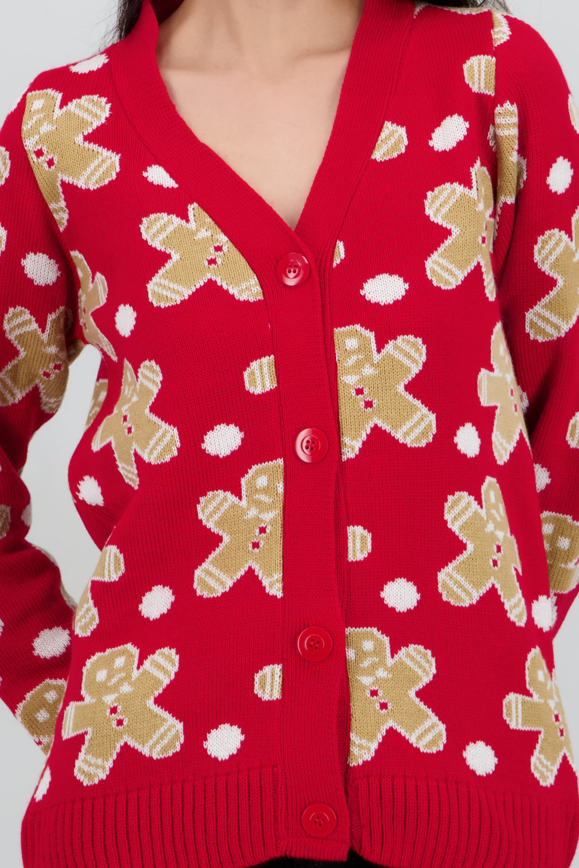 Cardigan galletas navidad ROJO COMBO