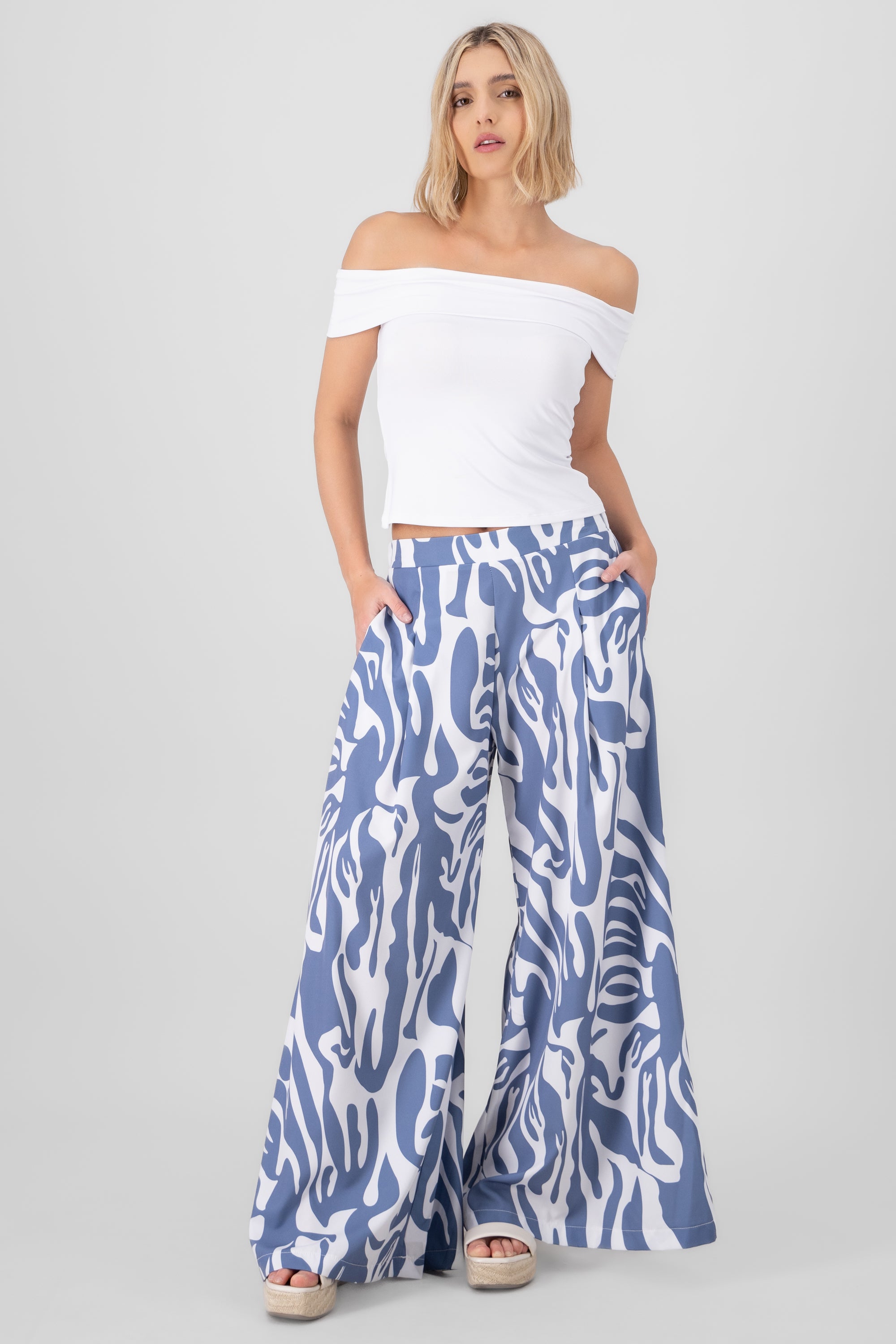 Pantalón super wide leg estampado INDIGO