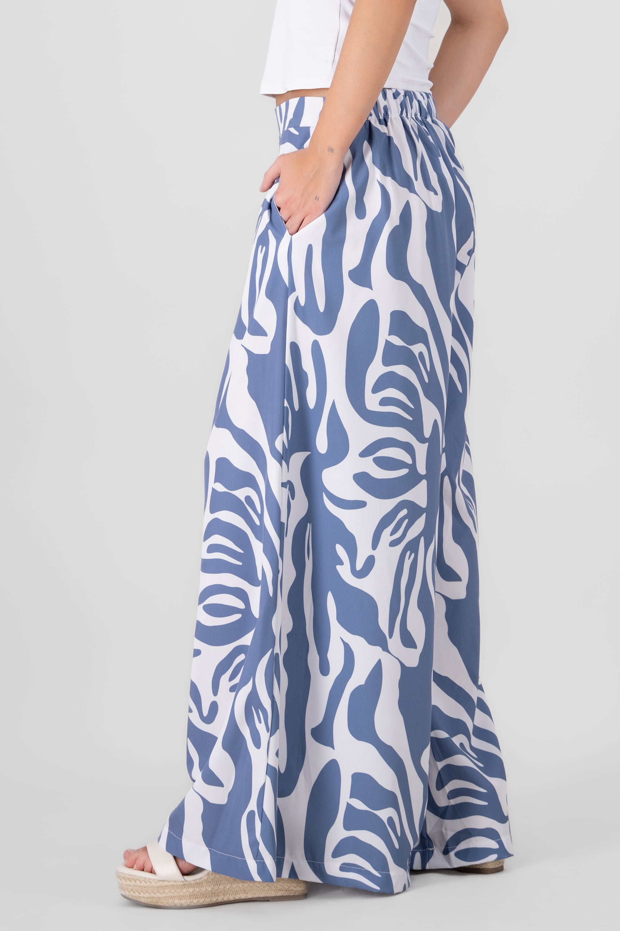 Pantalón super wide leg estampado INDIGO