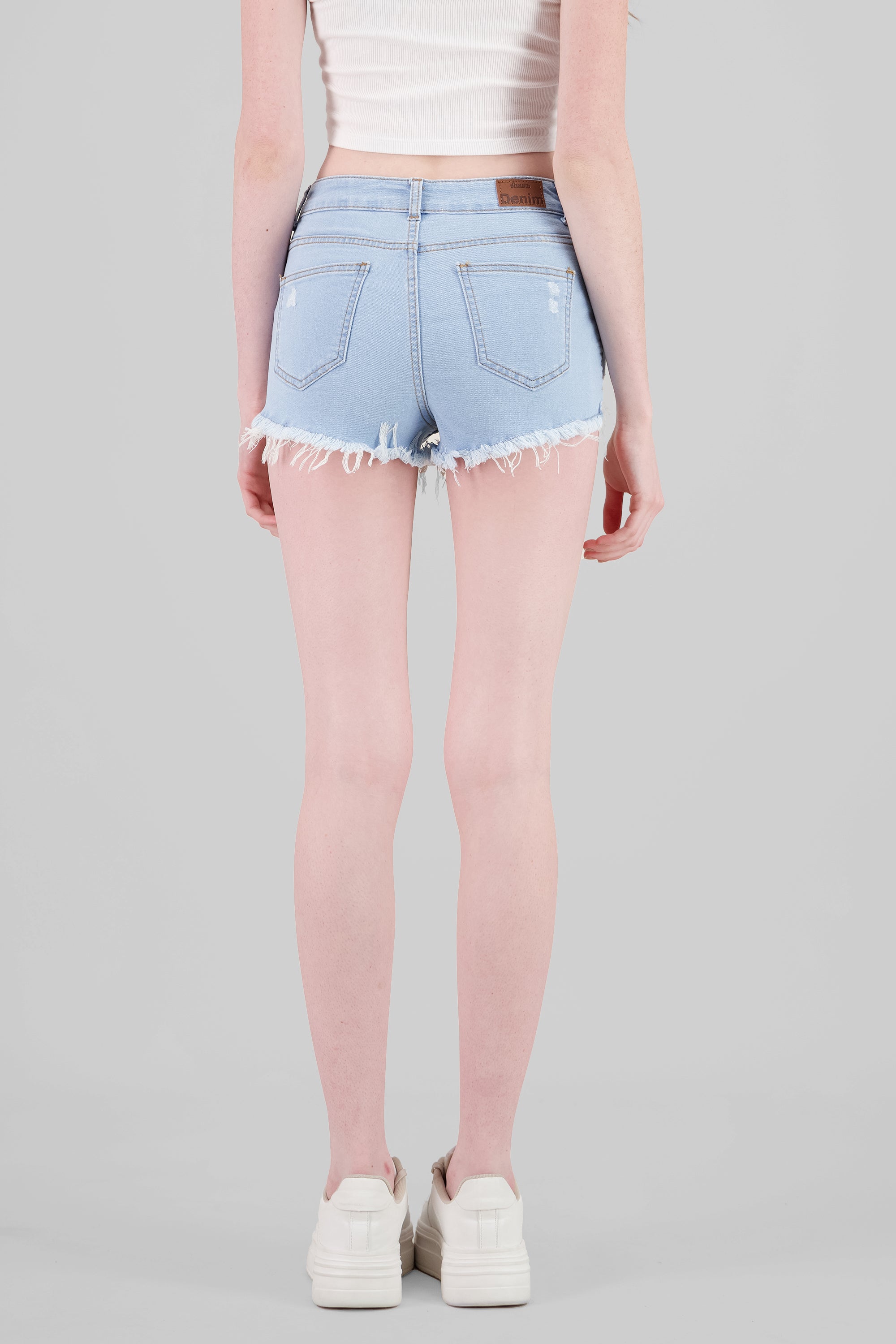 Mini short con destrucciones BLEACHED