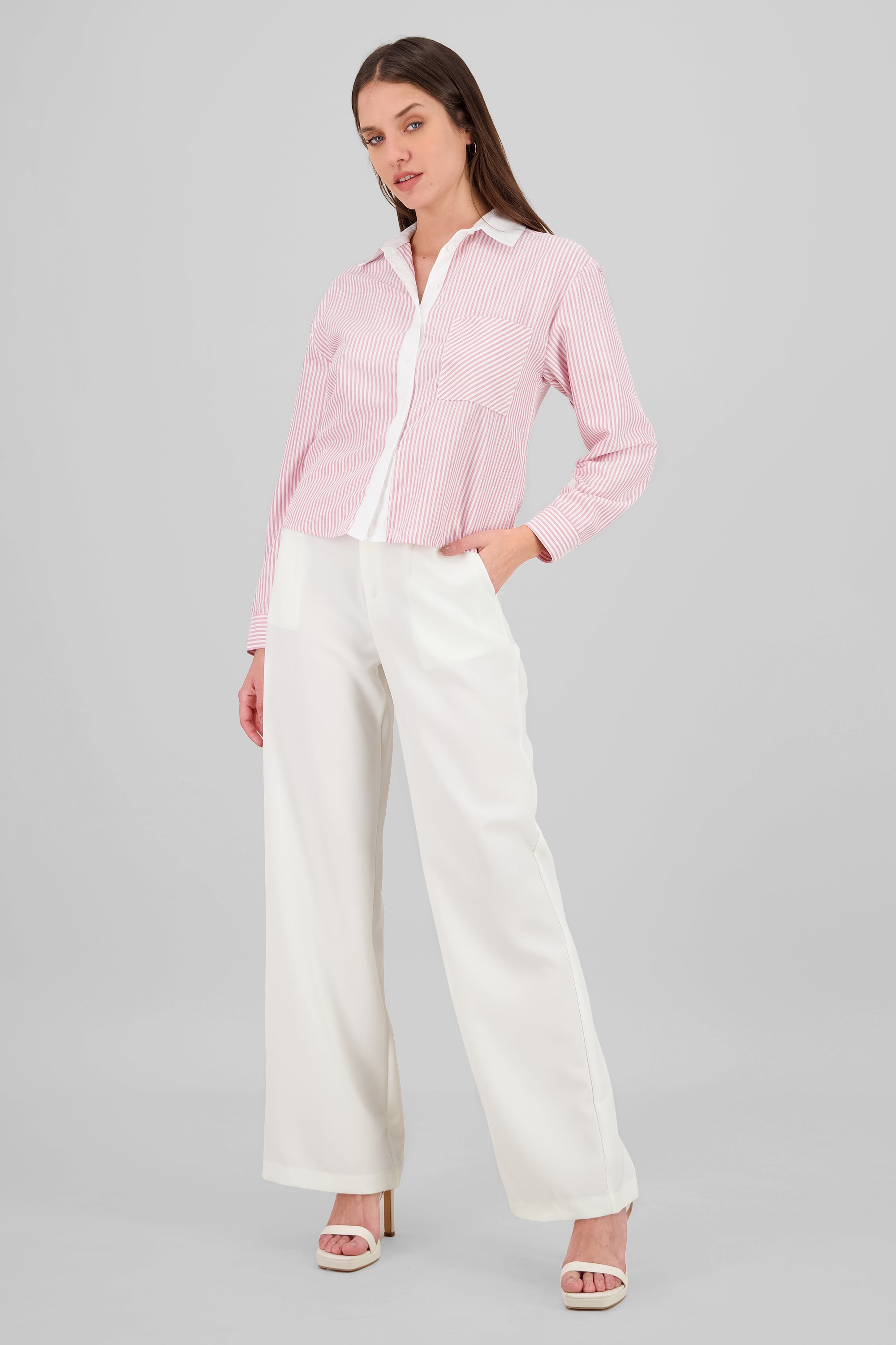 Pantalon pinzas amplio BLANCO