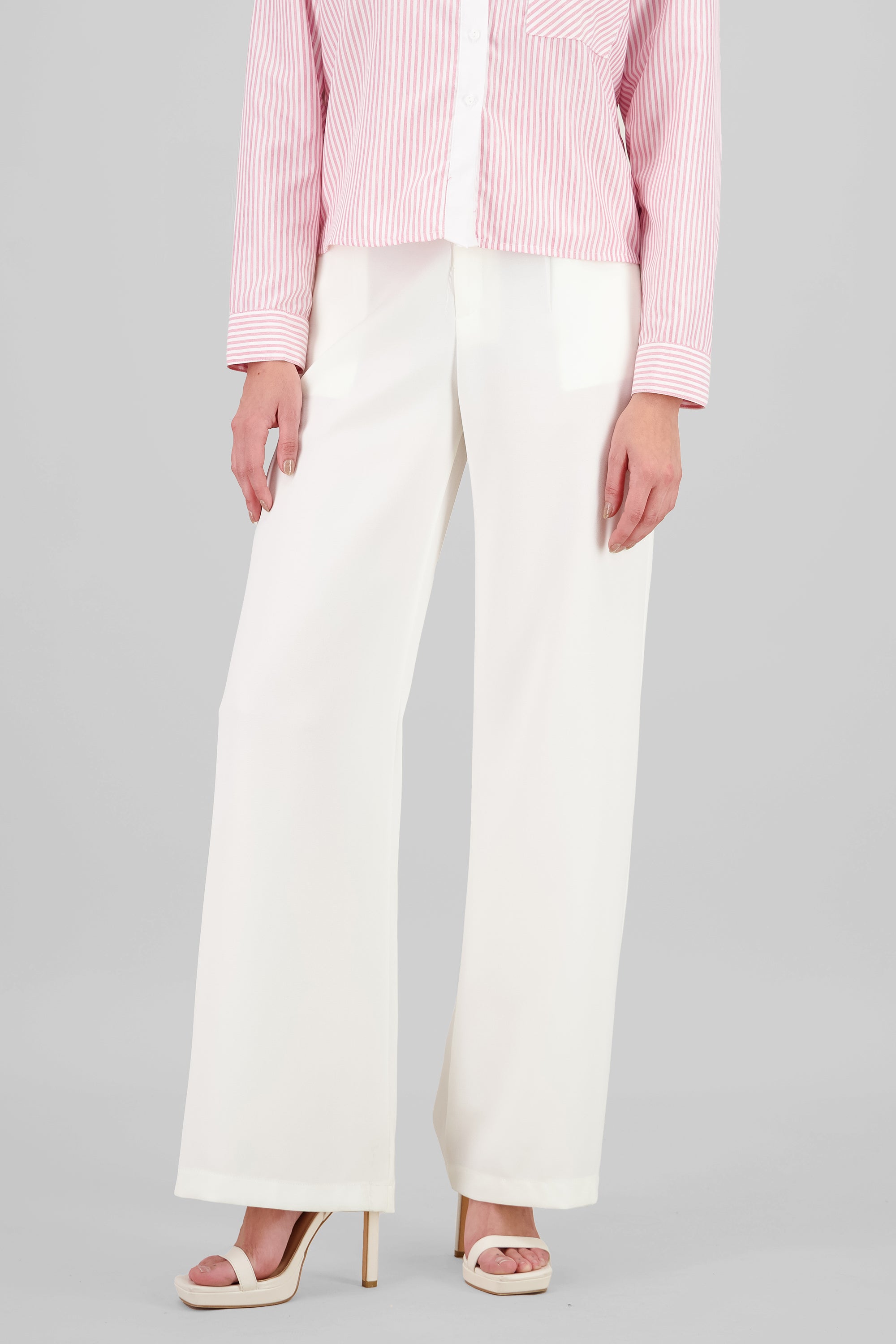 Pantalon pinzas amplio BLANCO