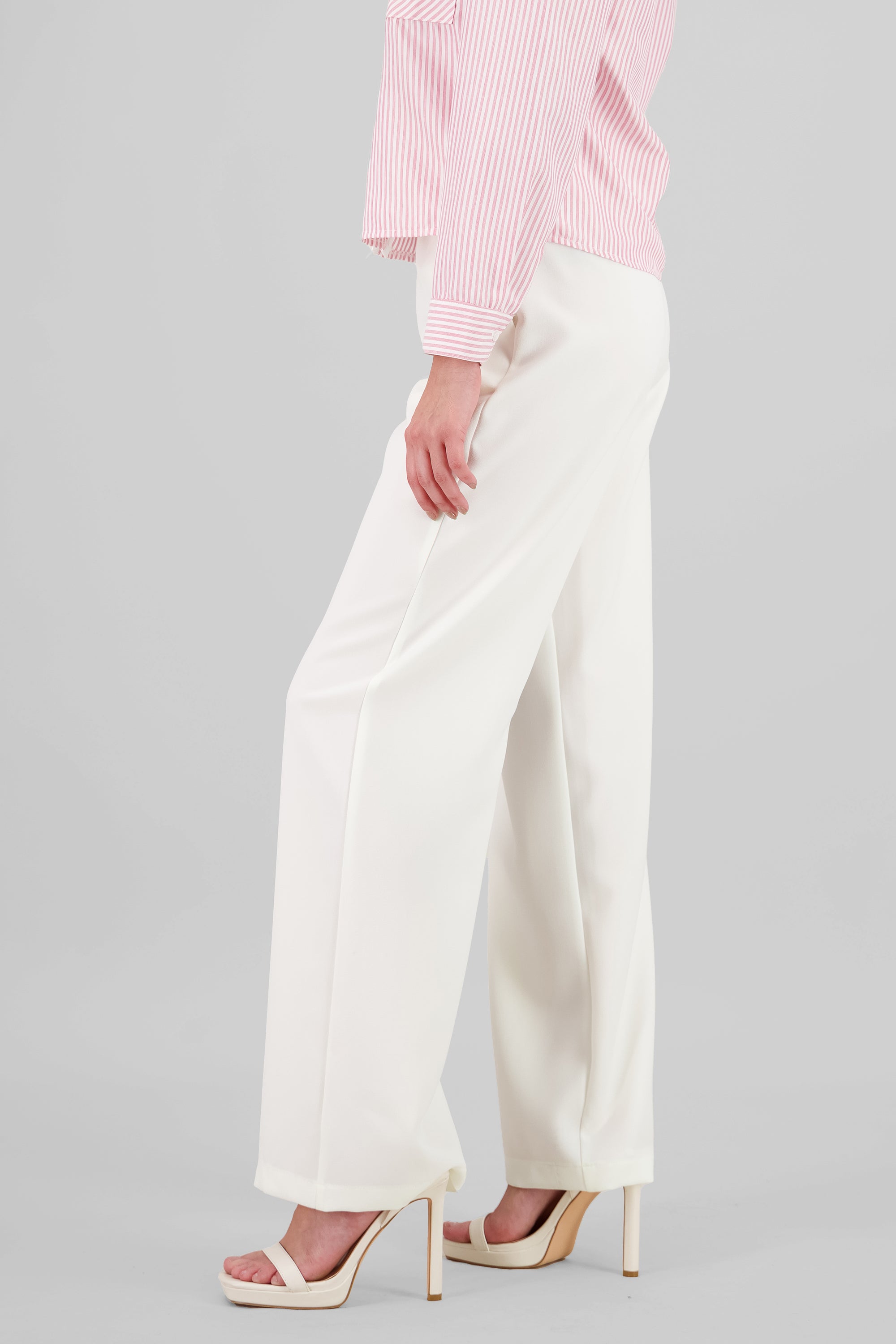 Pantalon pinzas amplio BLANCO