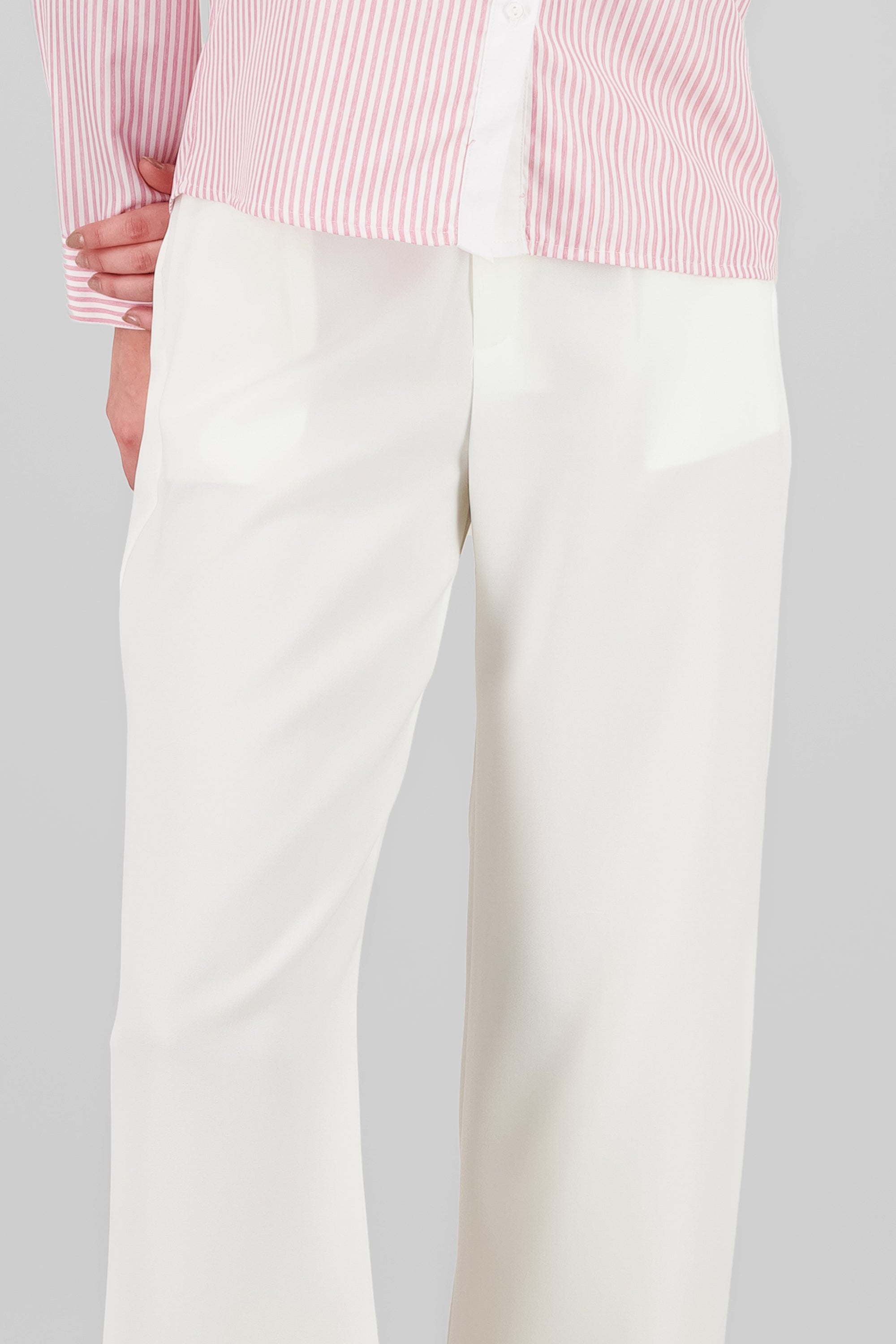 Pantalon pinzas amplio BLANCO