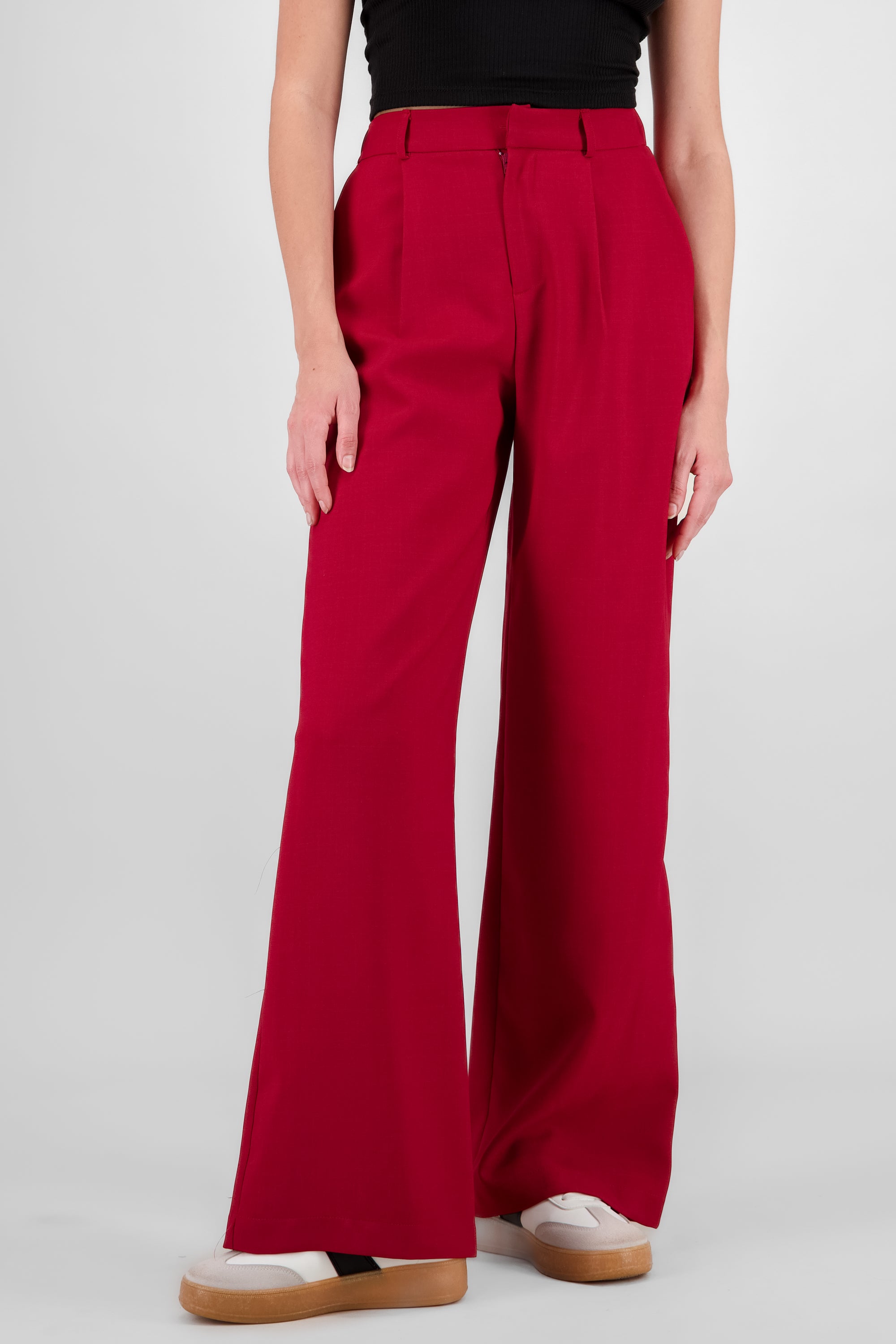 Pantalon pinzas amplio ROJO