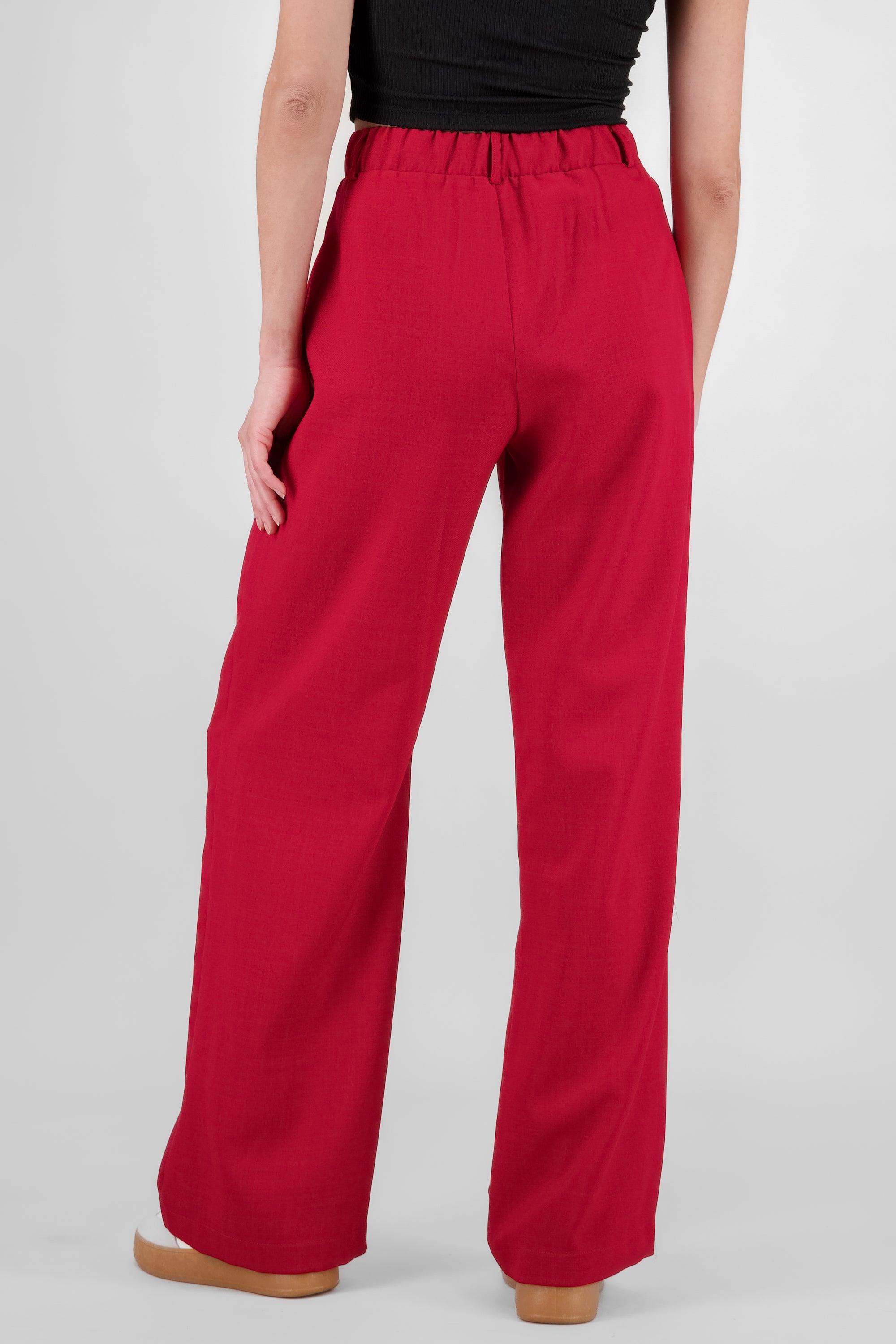 Pantalon pinzas amplio ROJO