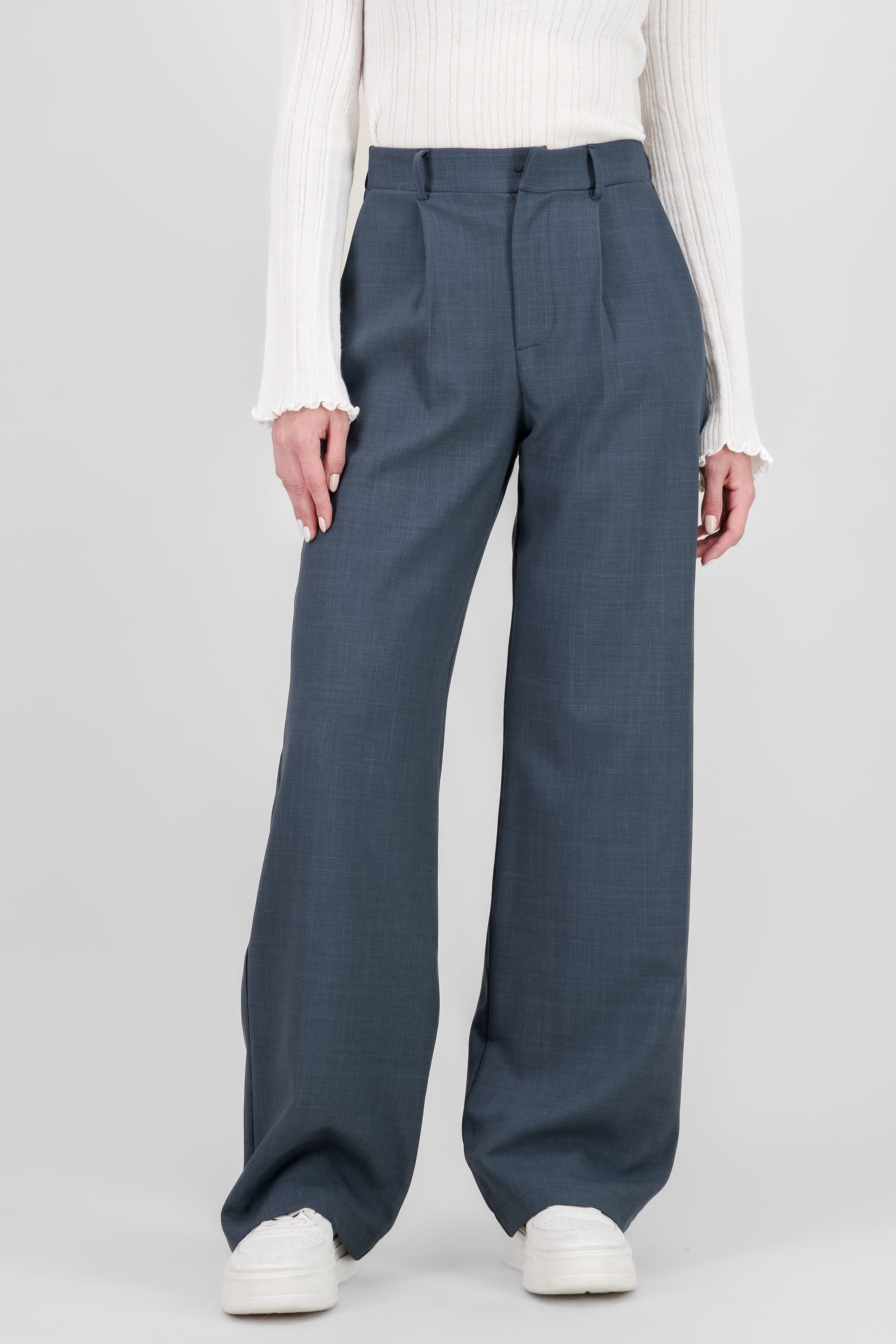 Pantalon pinzas amplio GRIS OBSCURO