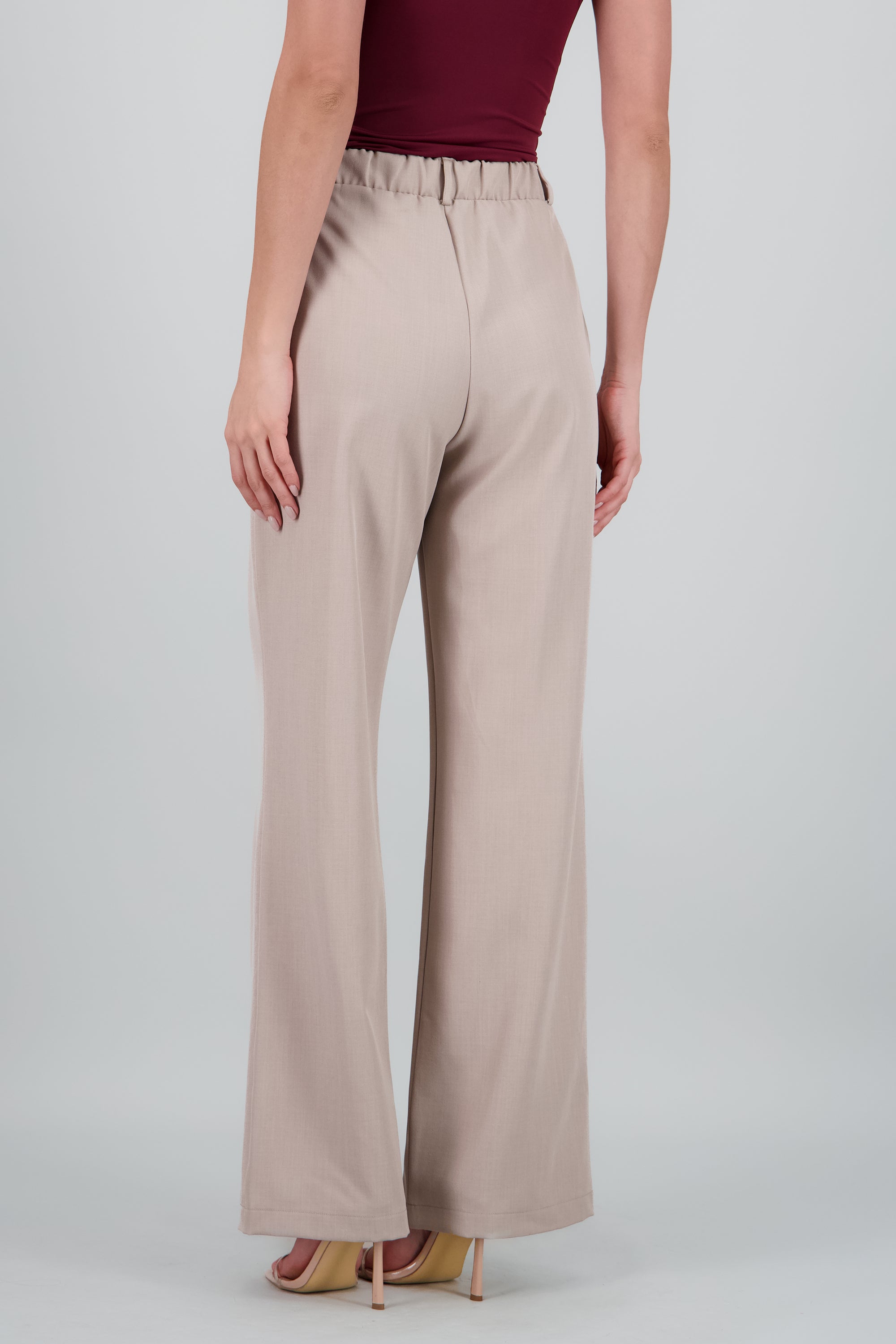 Pantalon pinzas amplio GREIGE