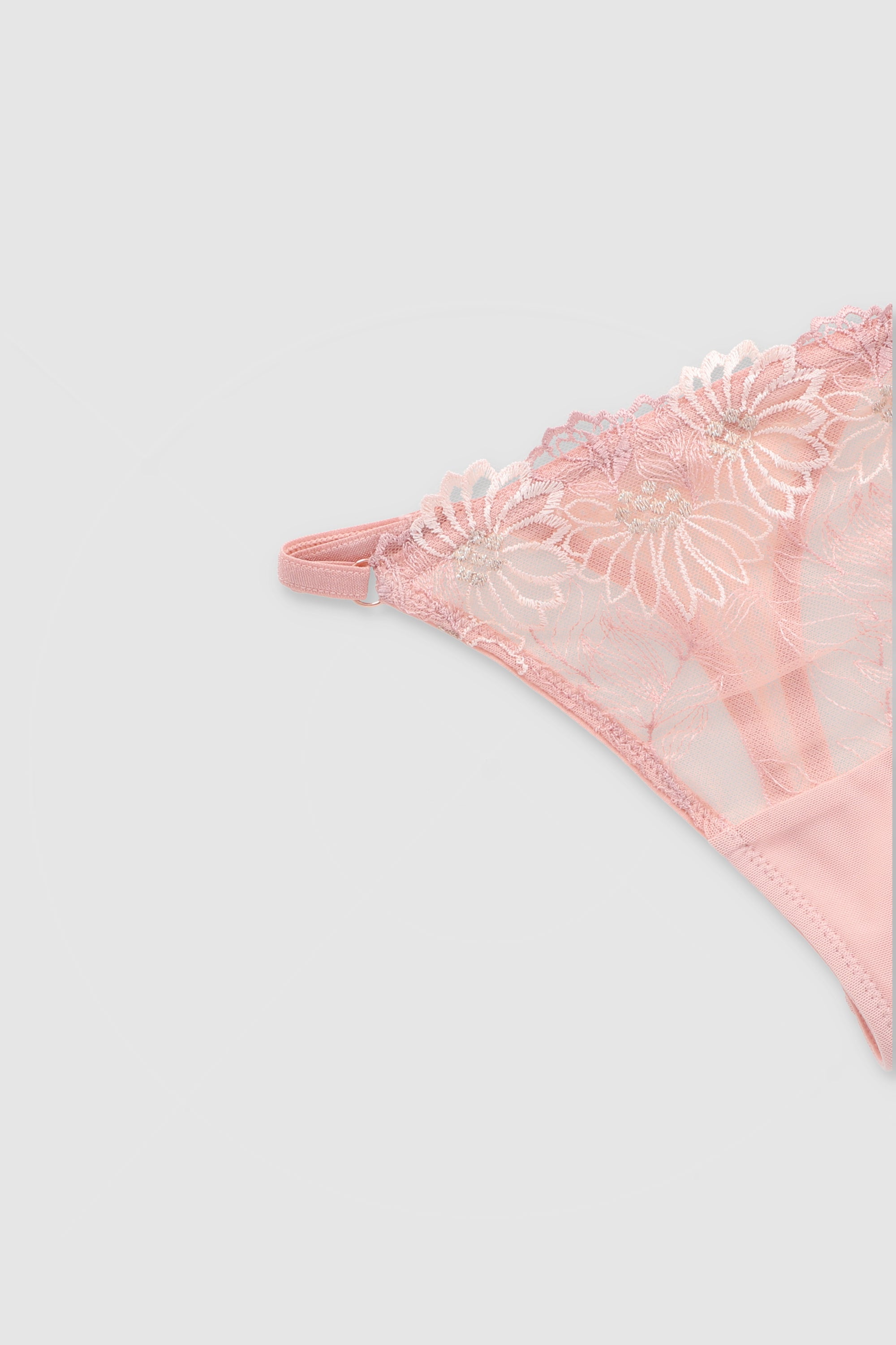 Tanga de flores con mesh ROSA