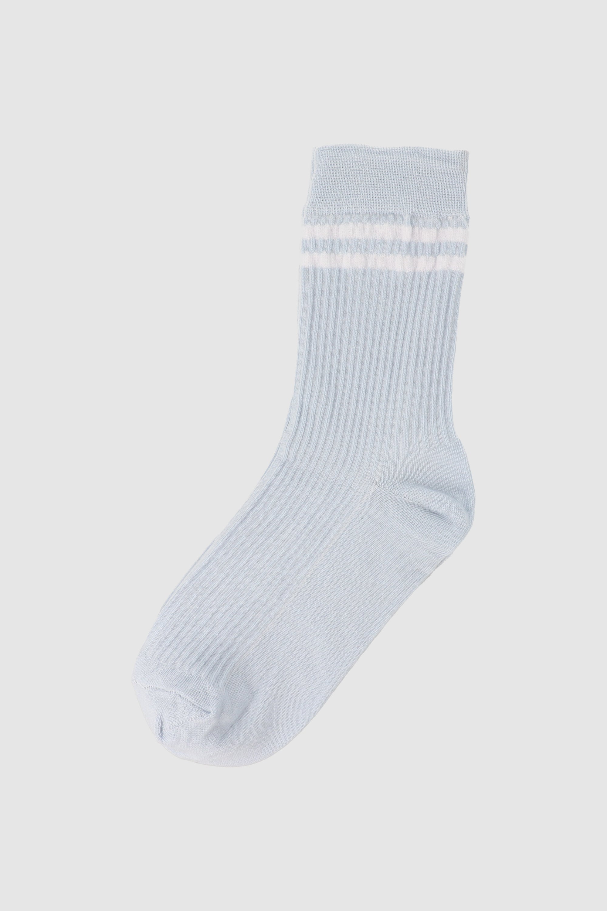 Calcetin rayas canalé AZUL CIELO