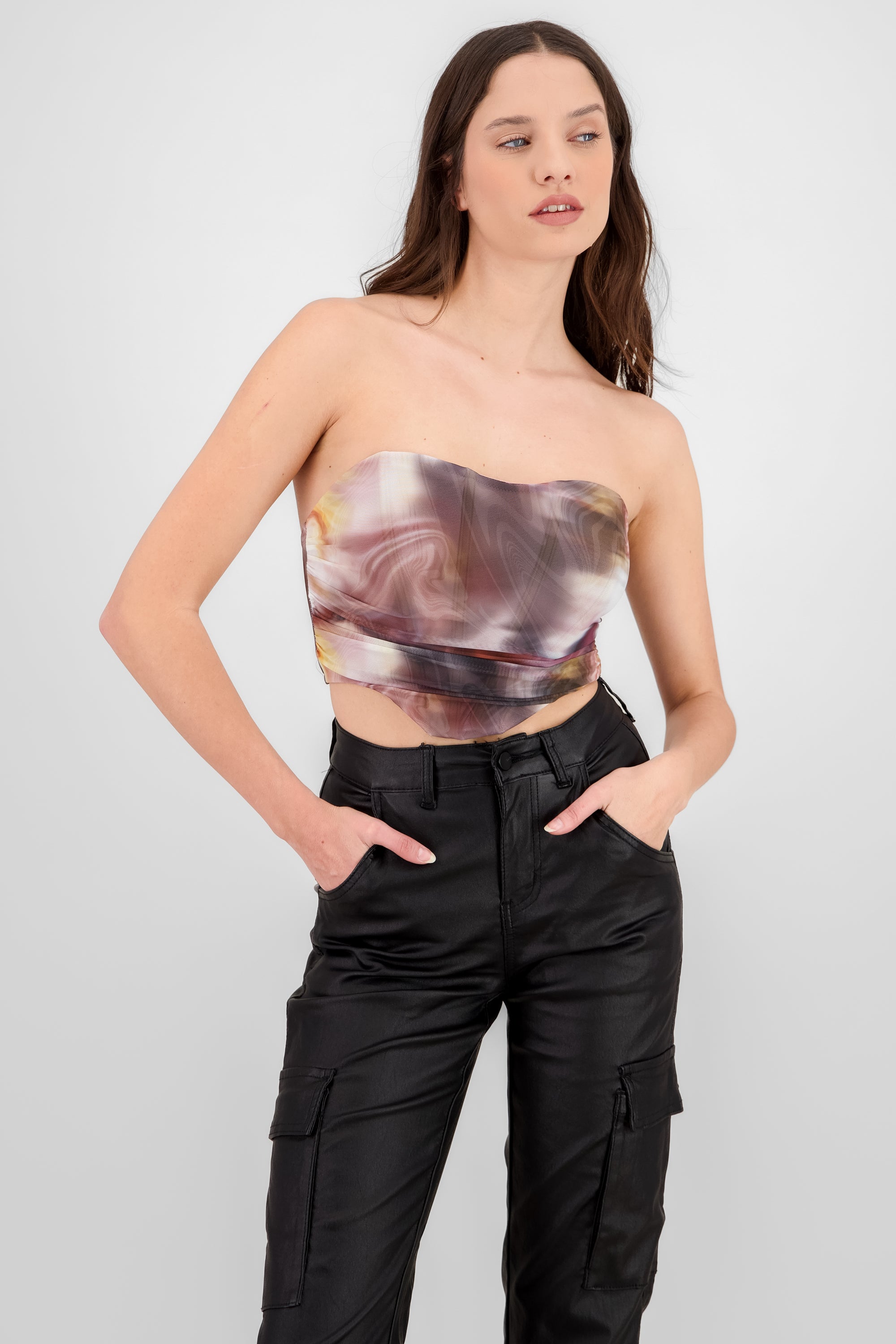 Corset mesh estampado