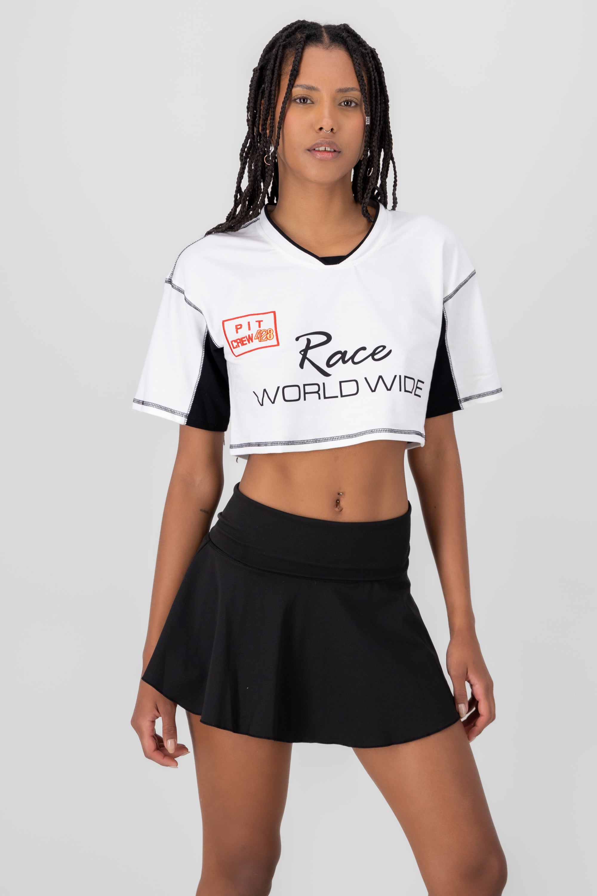 T-shirt carrera de coches estampada BLANCO COMBO