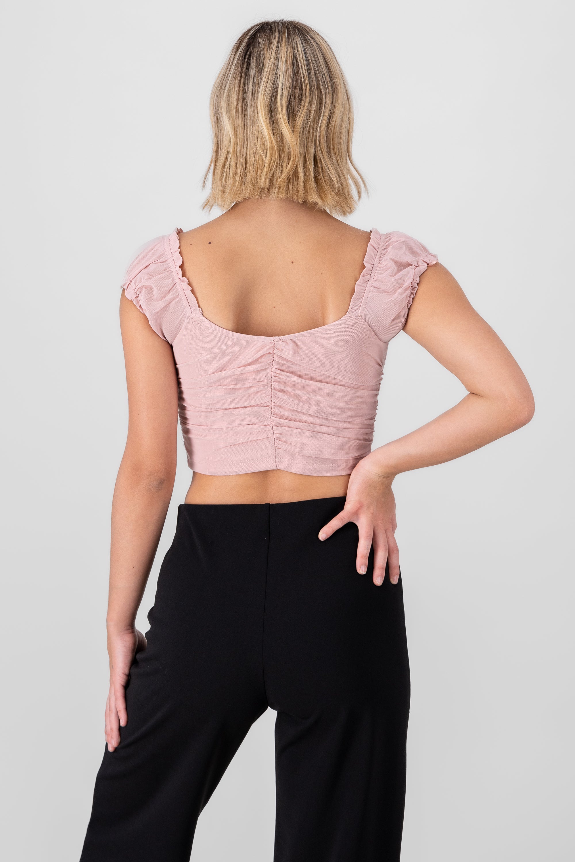 Blusa detalle plisado copas MALVA