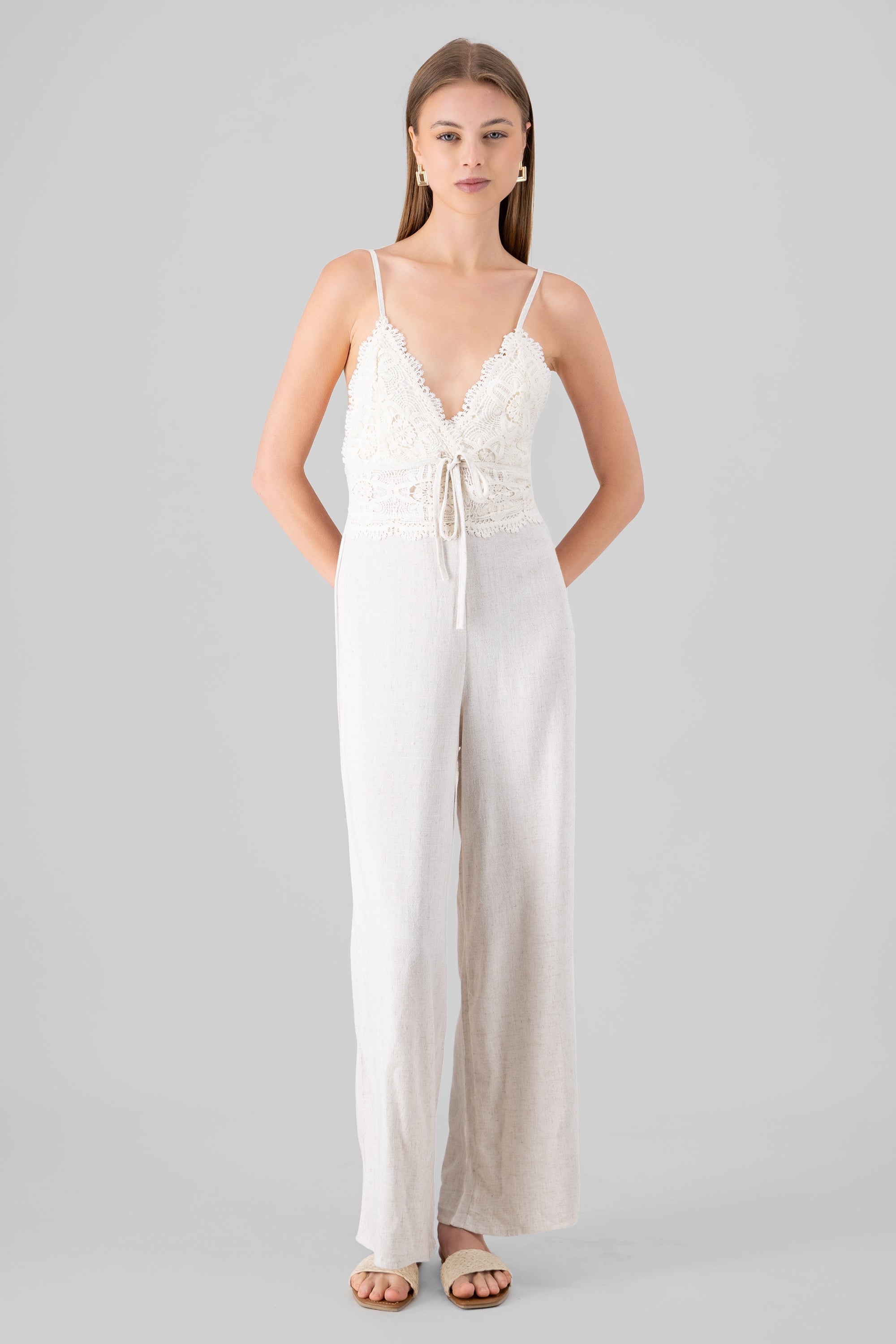 Jumpsuit lino crochet HUESO