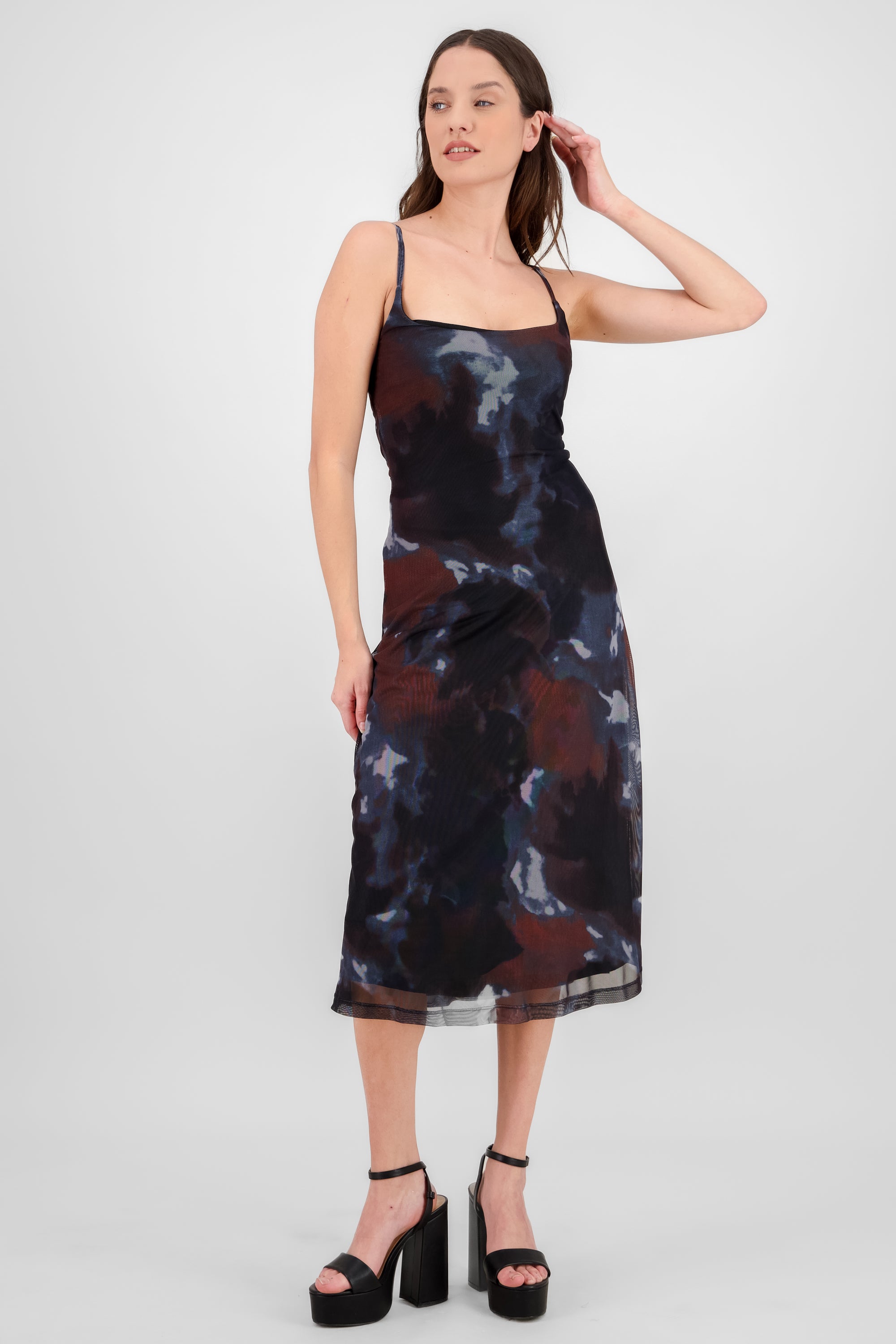 Vestido midi tirantes degradado