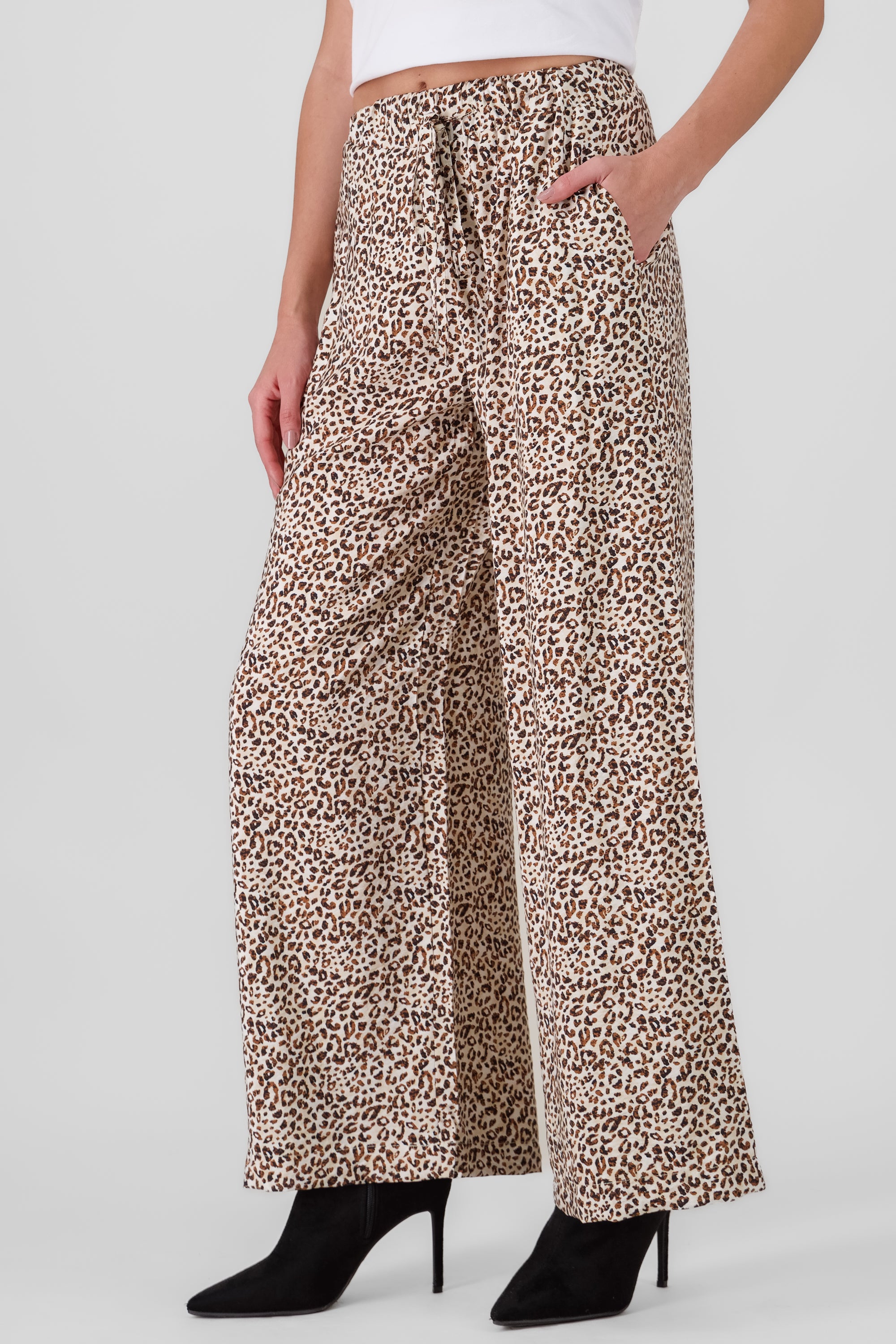 Pantalon amplio animal print HUESO COMBO