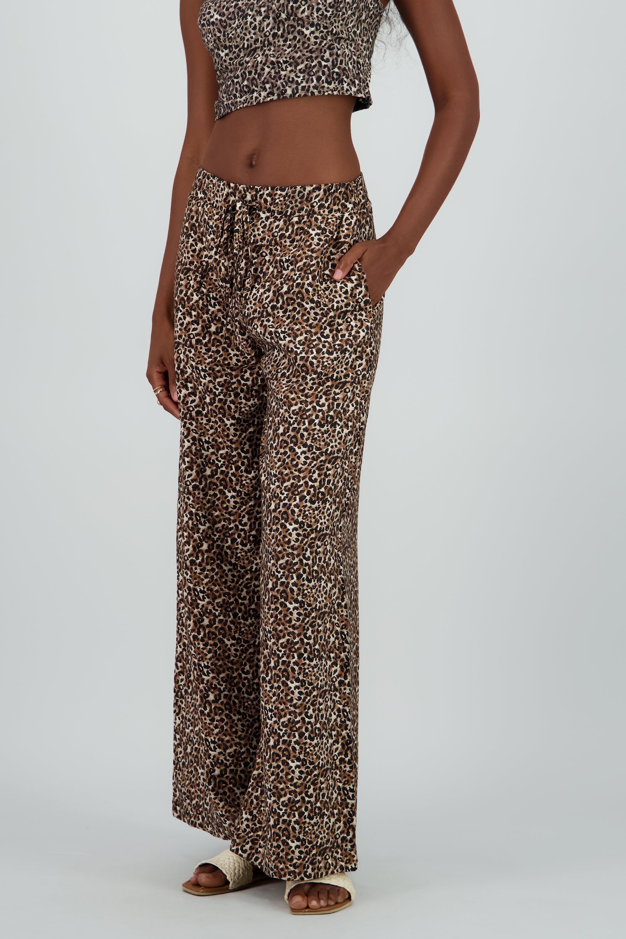 Pantalon amplio animal print CAFE COMBO
