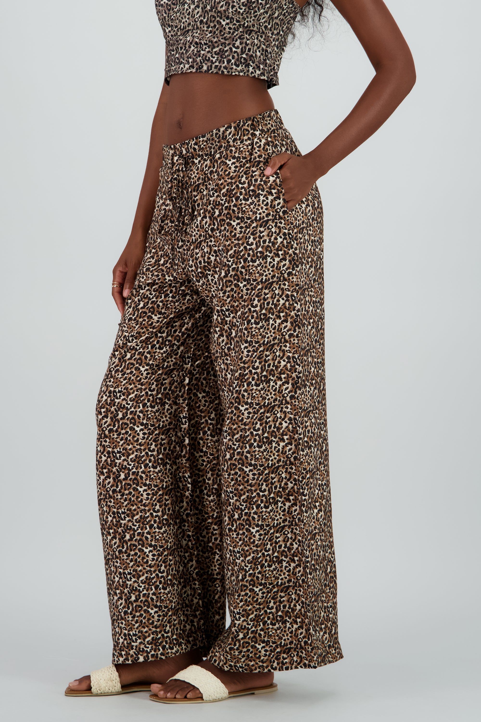 Pantalon amplio animal print