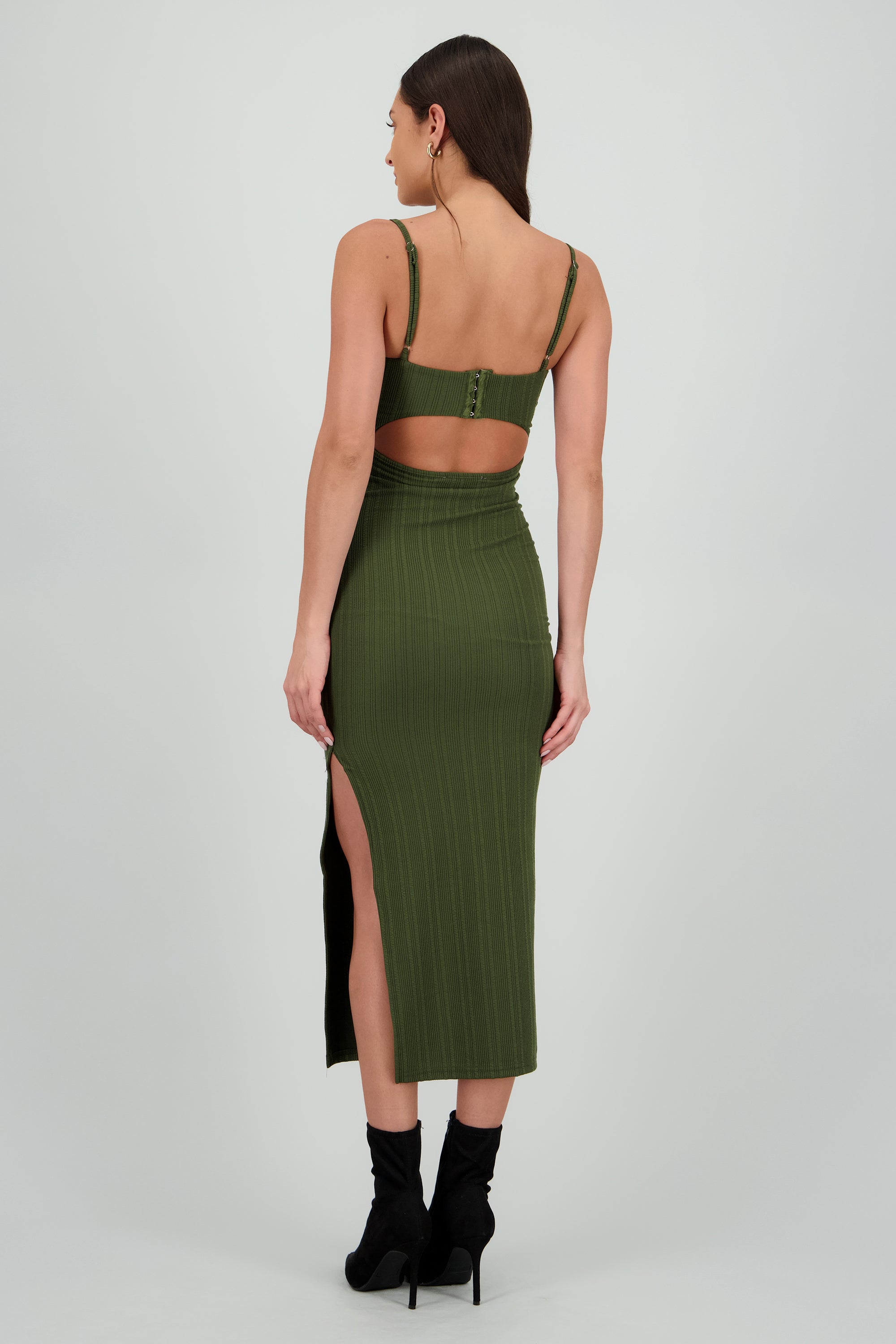 Vestido maxi textura OLIVO