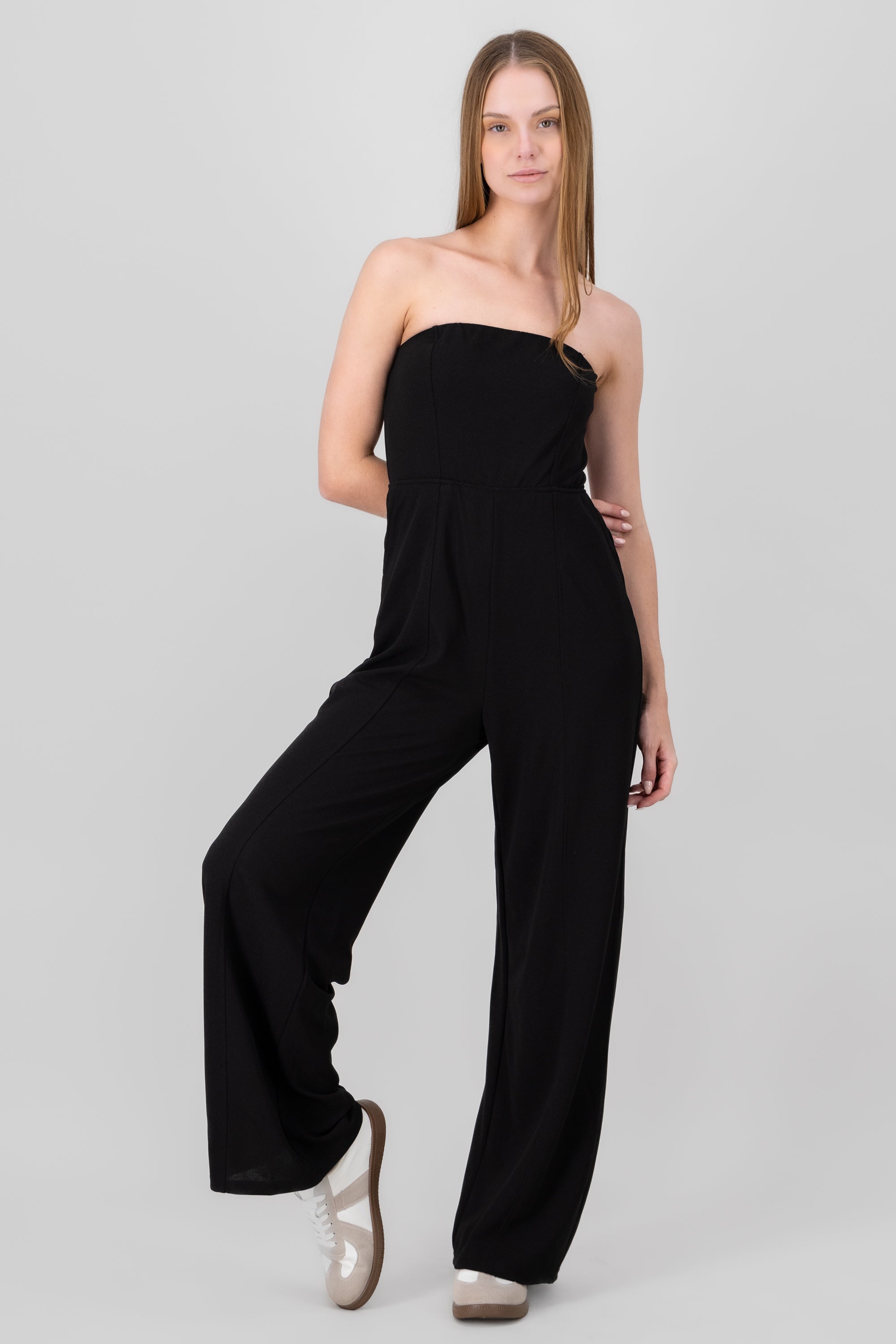 Jumpsuit liso strapless NEGRO