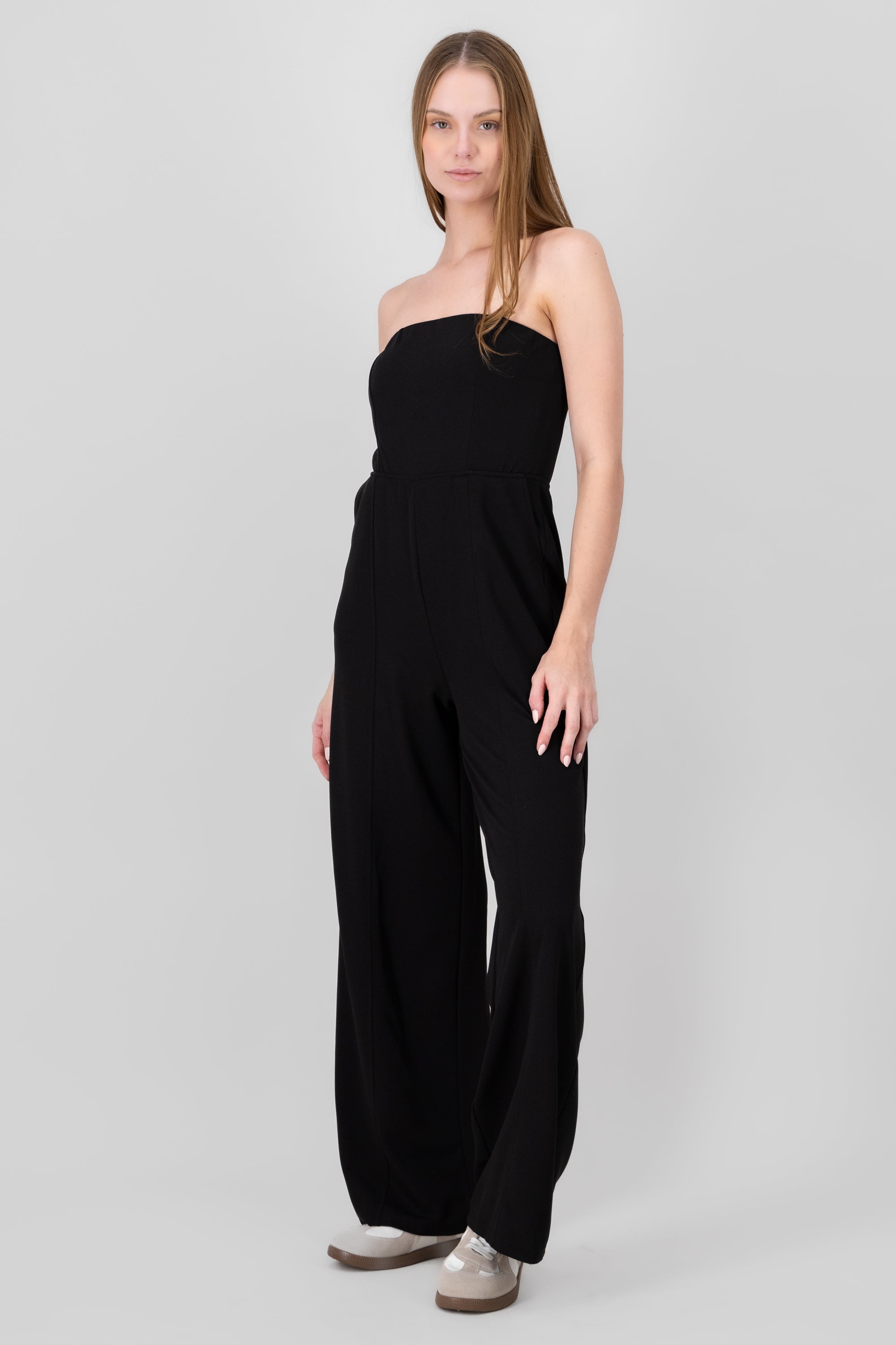 Jumpsuit liso strapless NEGRO