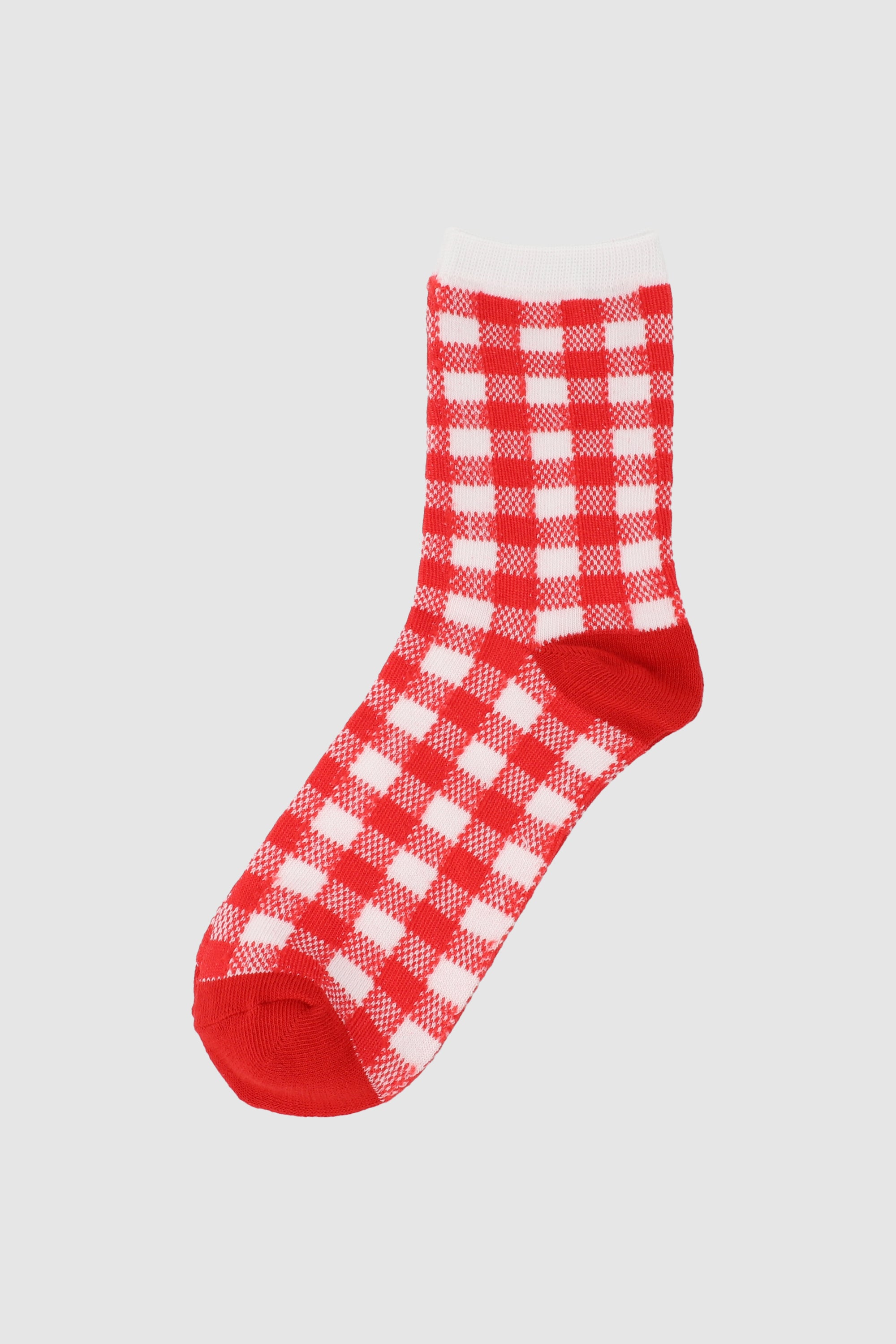 Calcetin cuadros navidad ROJO