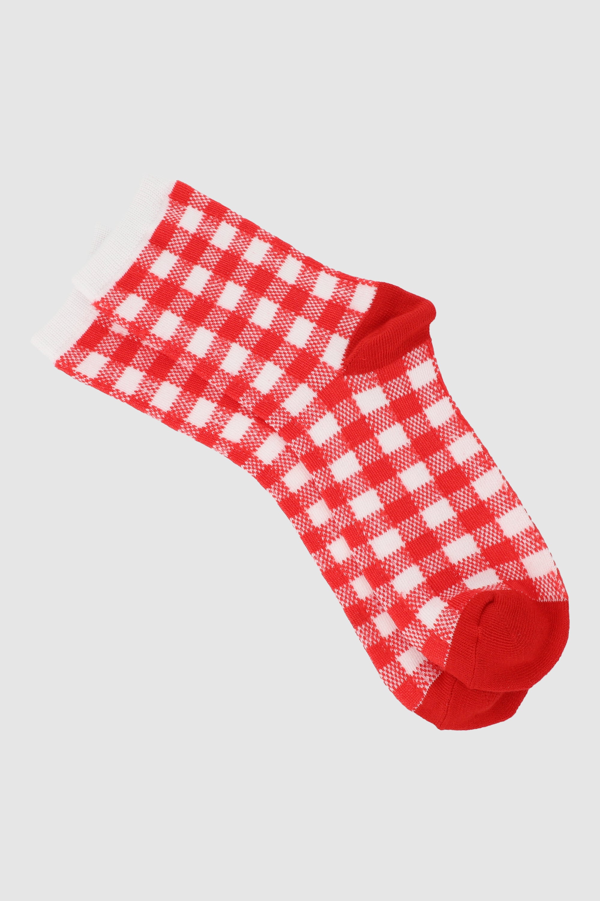 Calcetin cuadros navidad ROJO