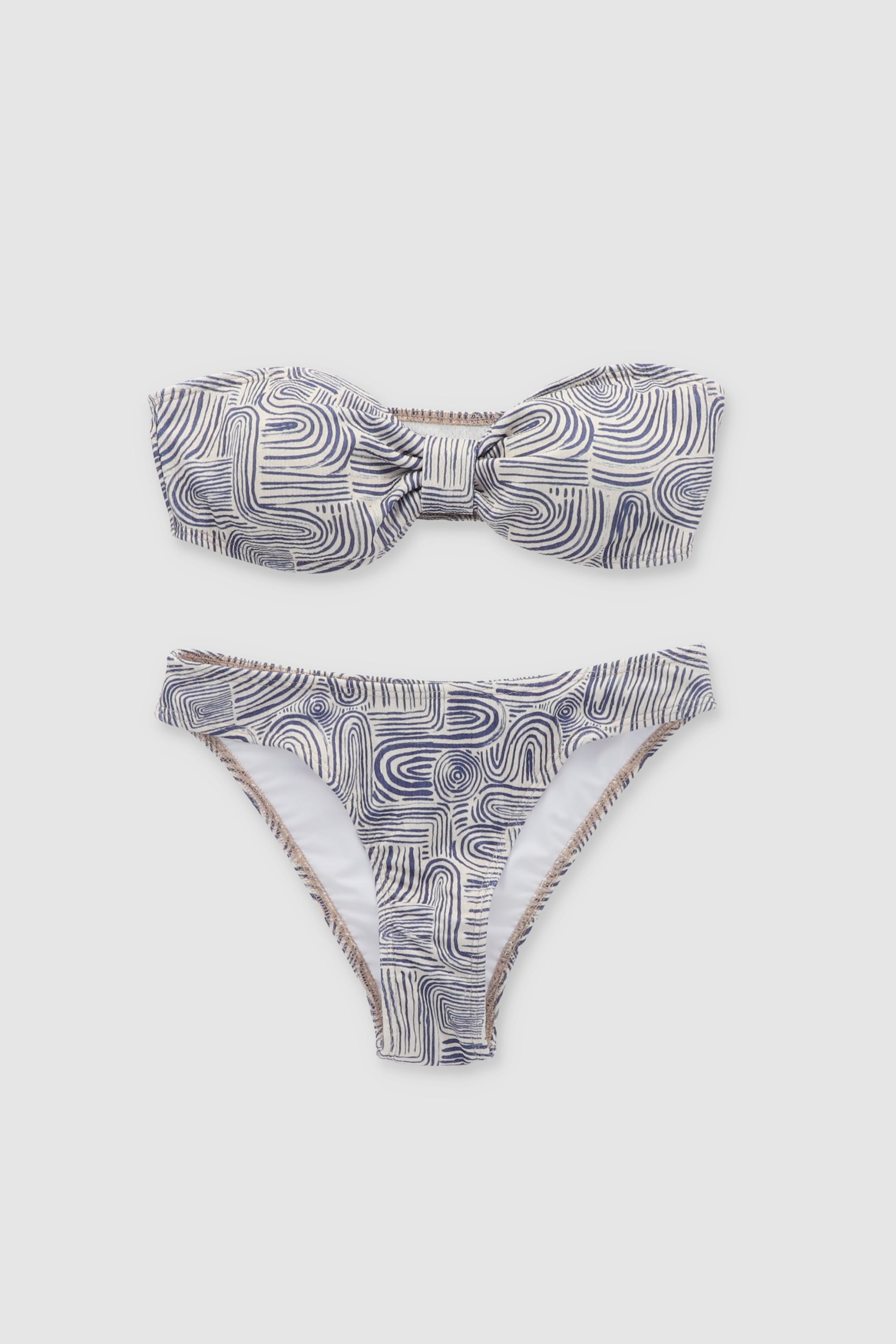 Bikini estampado geometrico AZUL COMBO