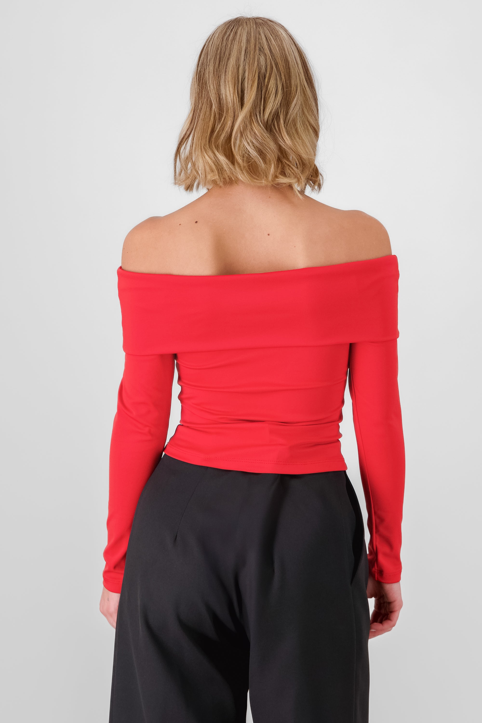 Top off shoulder liso ROJO