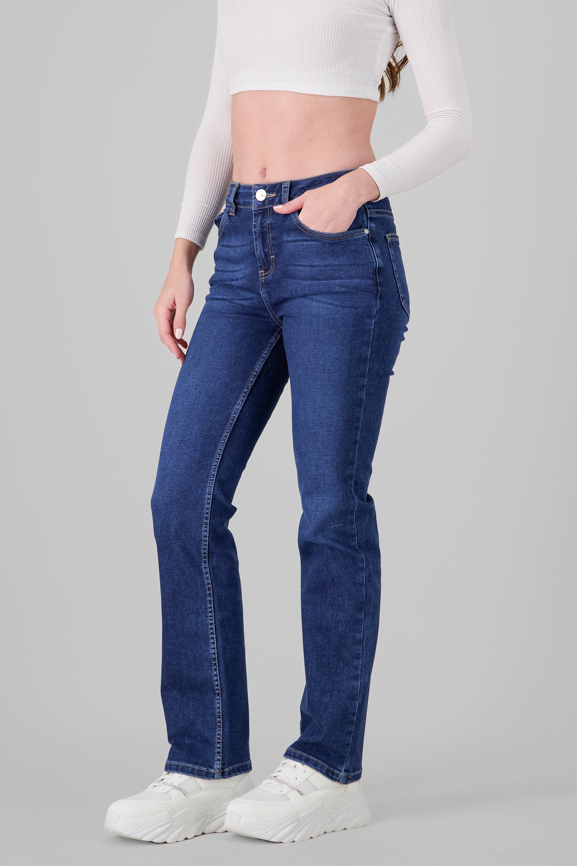 Jeans bootcut slit DARK WASH