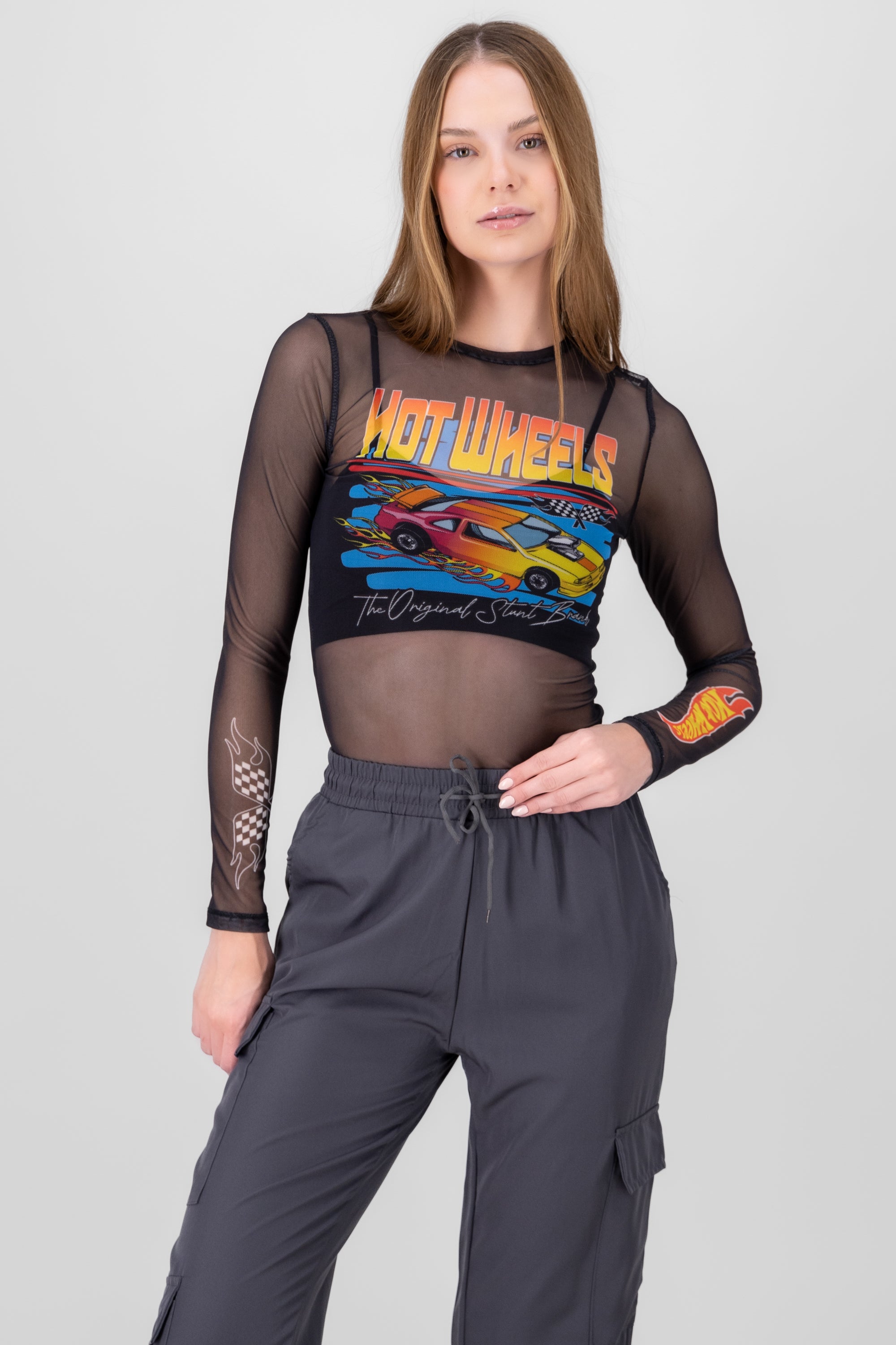 Blusa mesh hotwheels NEGRO COMBO