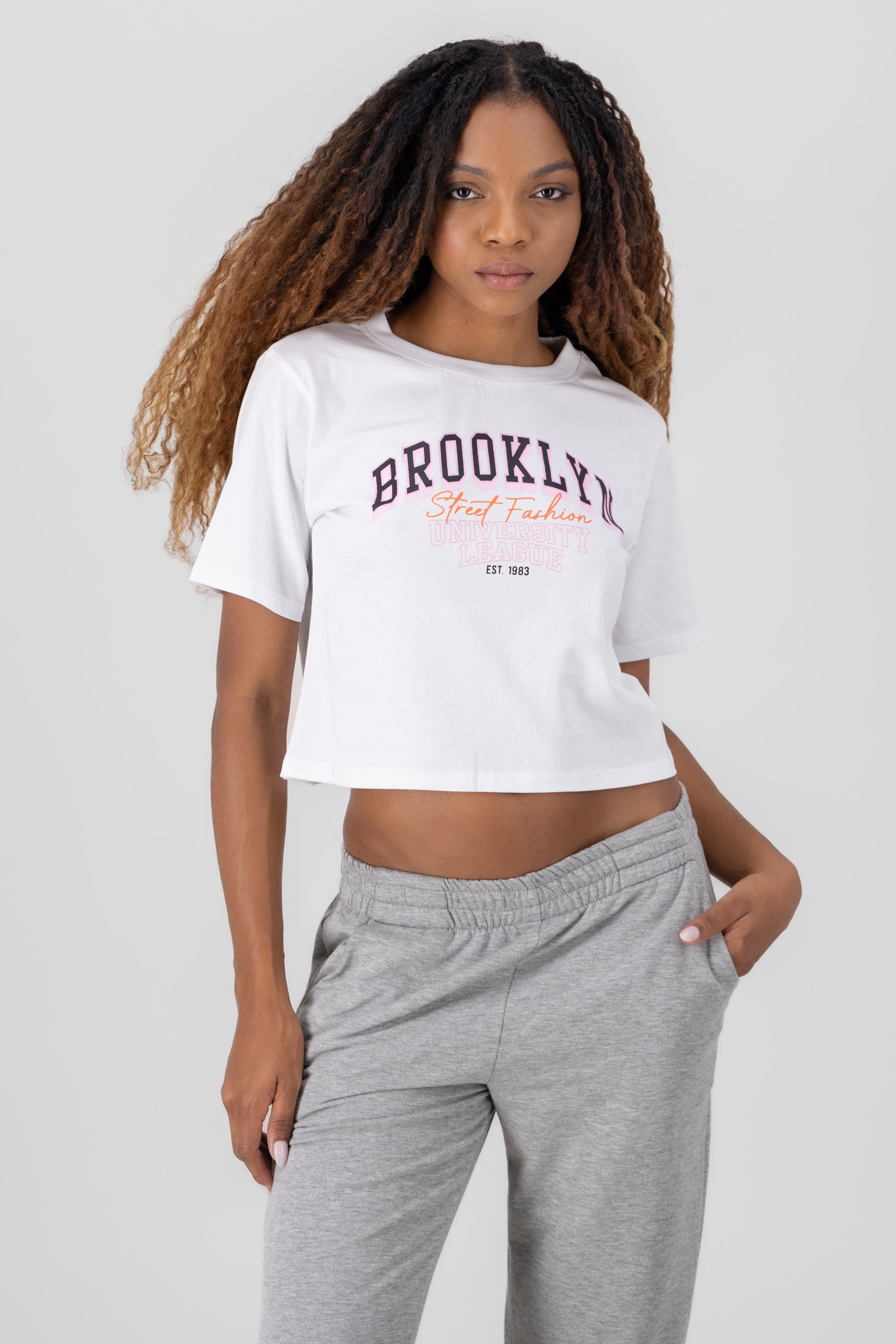 Crop top brooklyn 100% algodon BLANCO