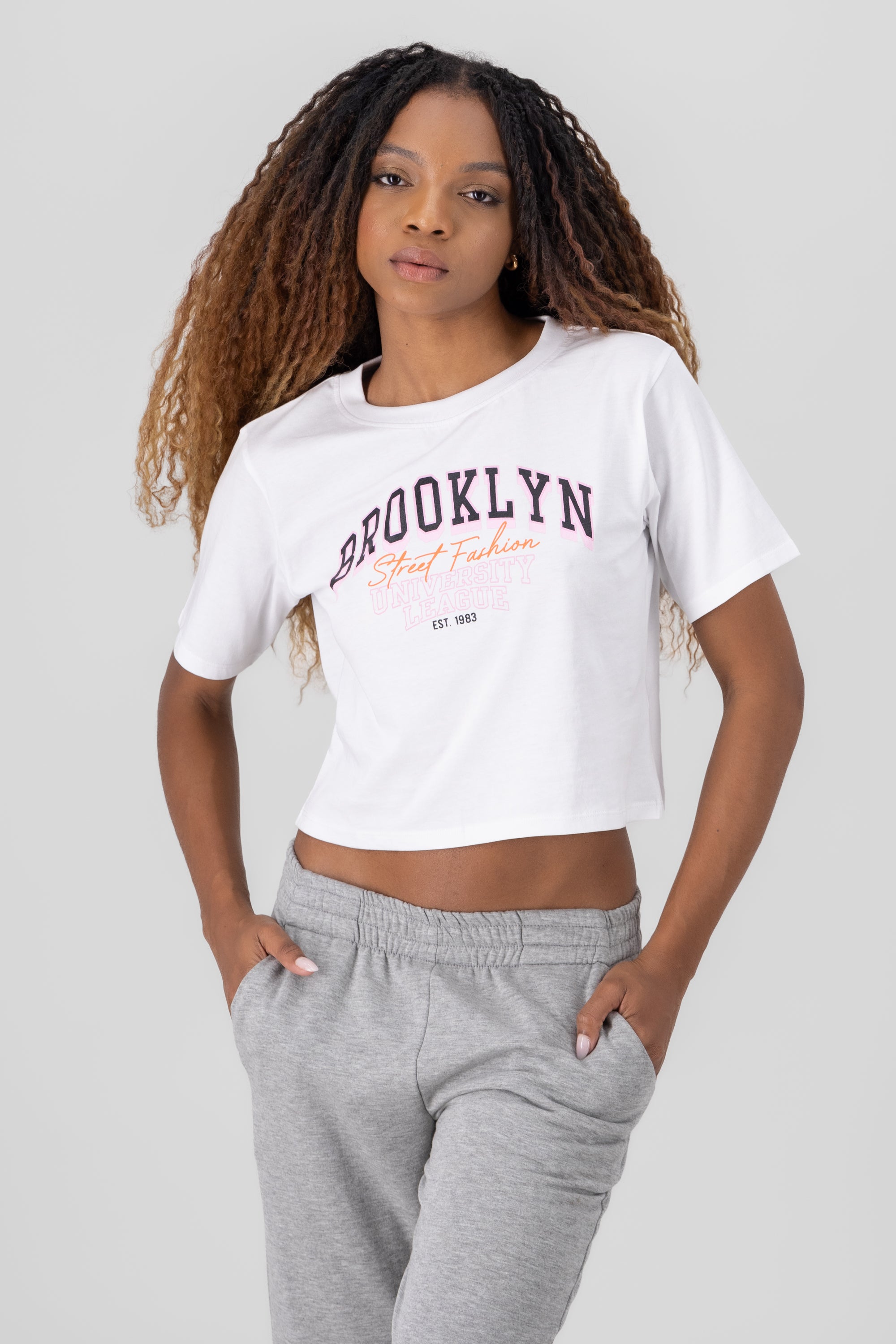 Crop top brooklyn 100% algodon BLANCO