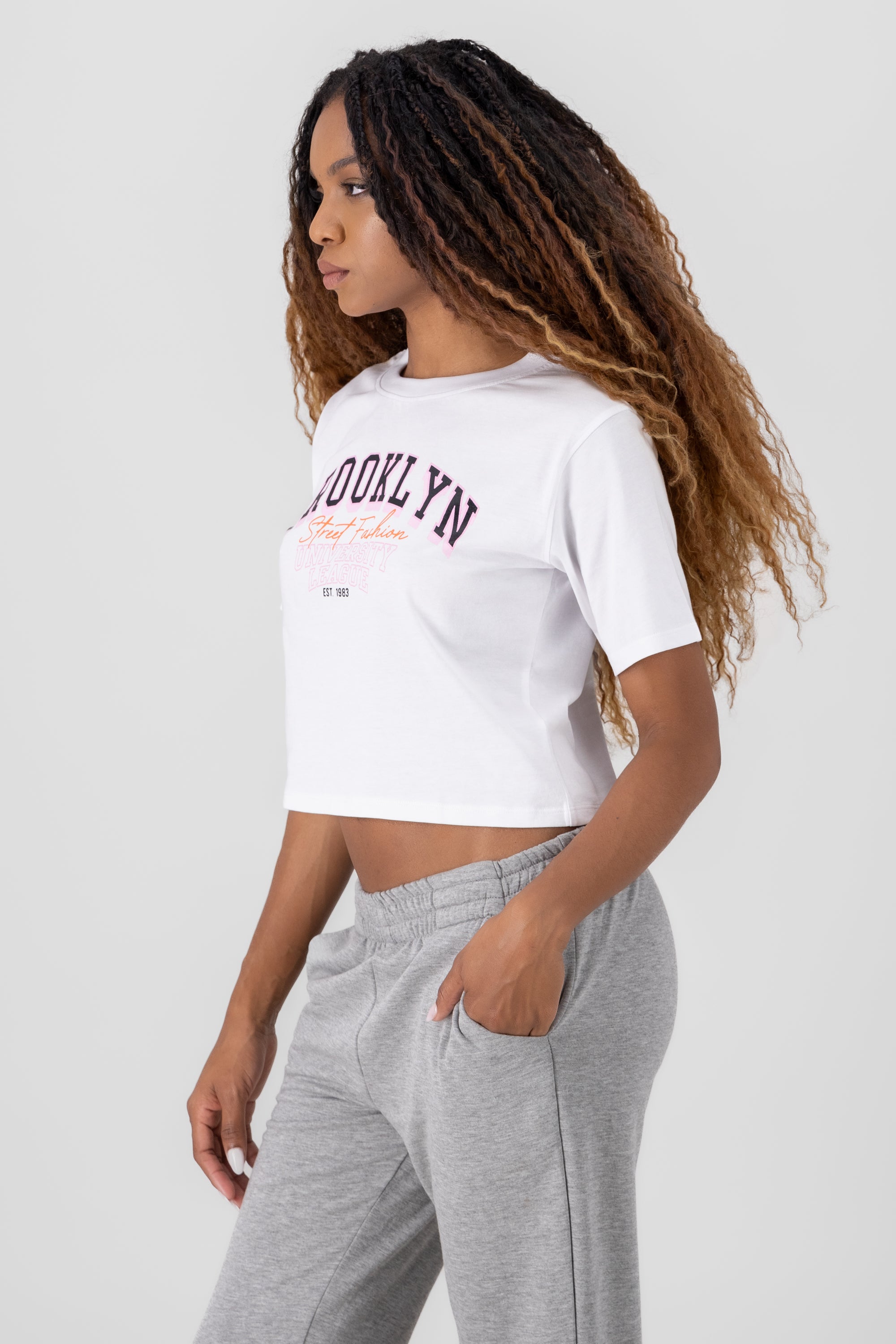 Crop top brooklyn 100% algodon BLANCO