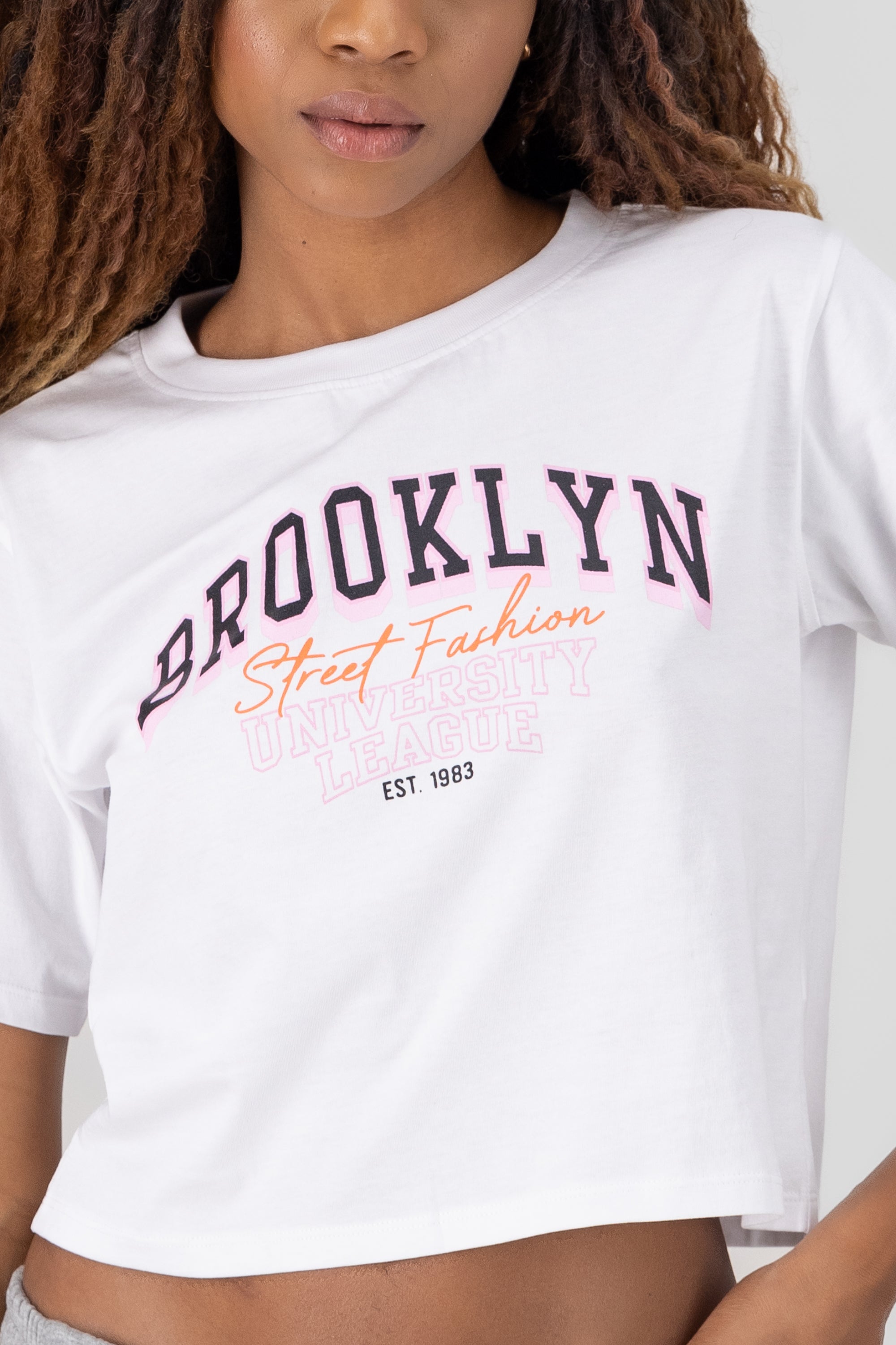 Crop top brooklyn 100% algodon BLANCO