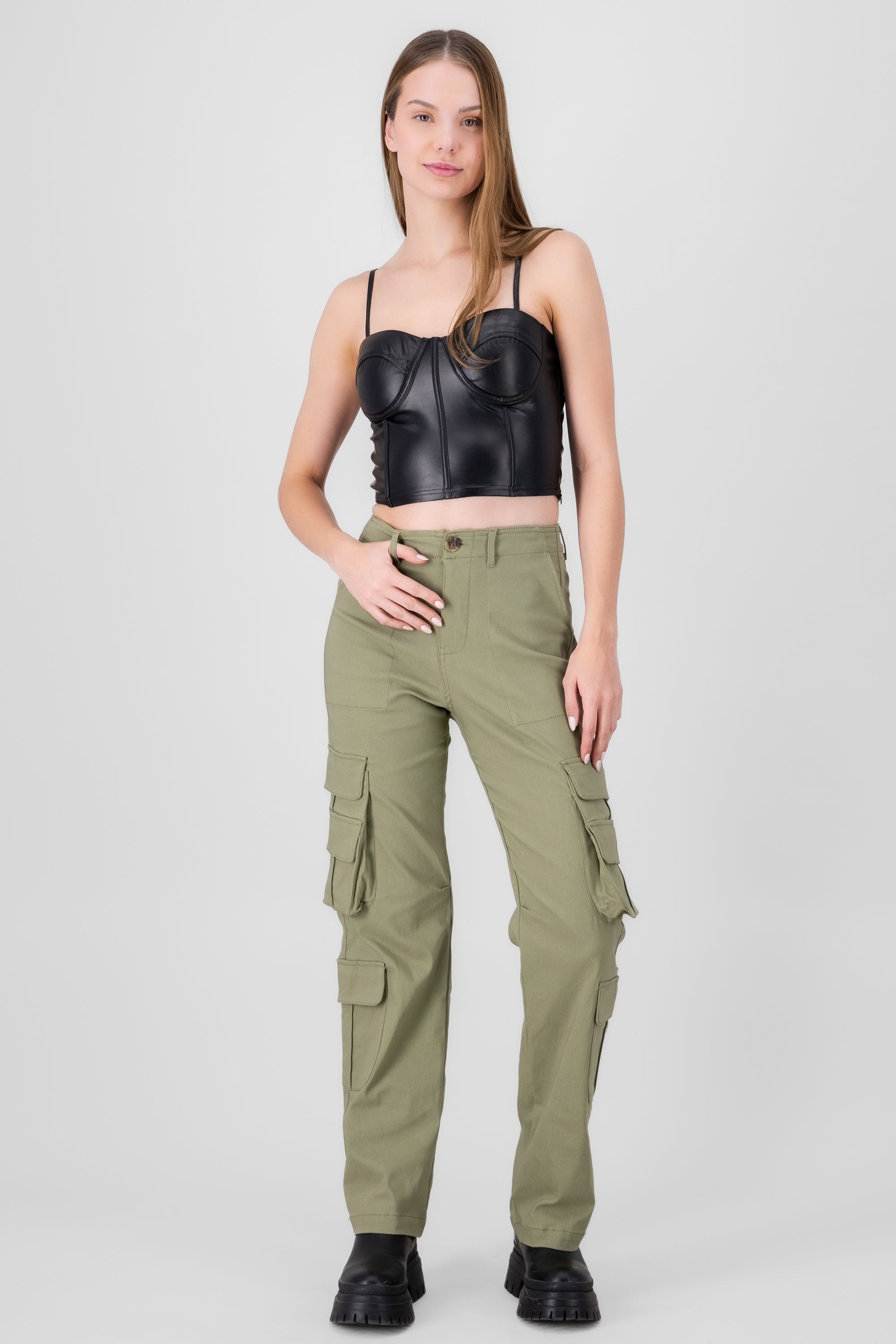 Pantalon cargo bolsas OLIVO