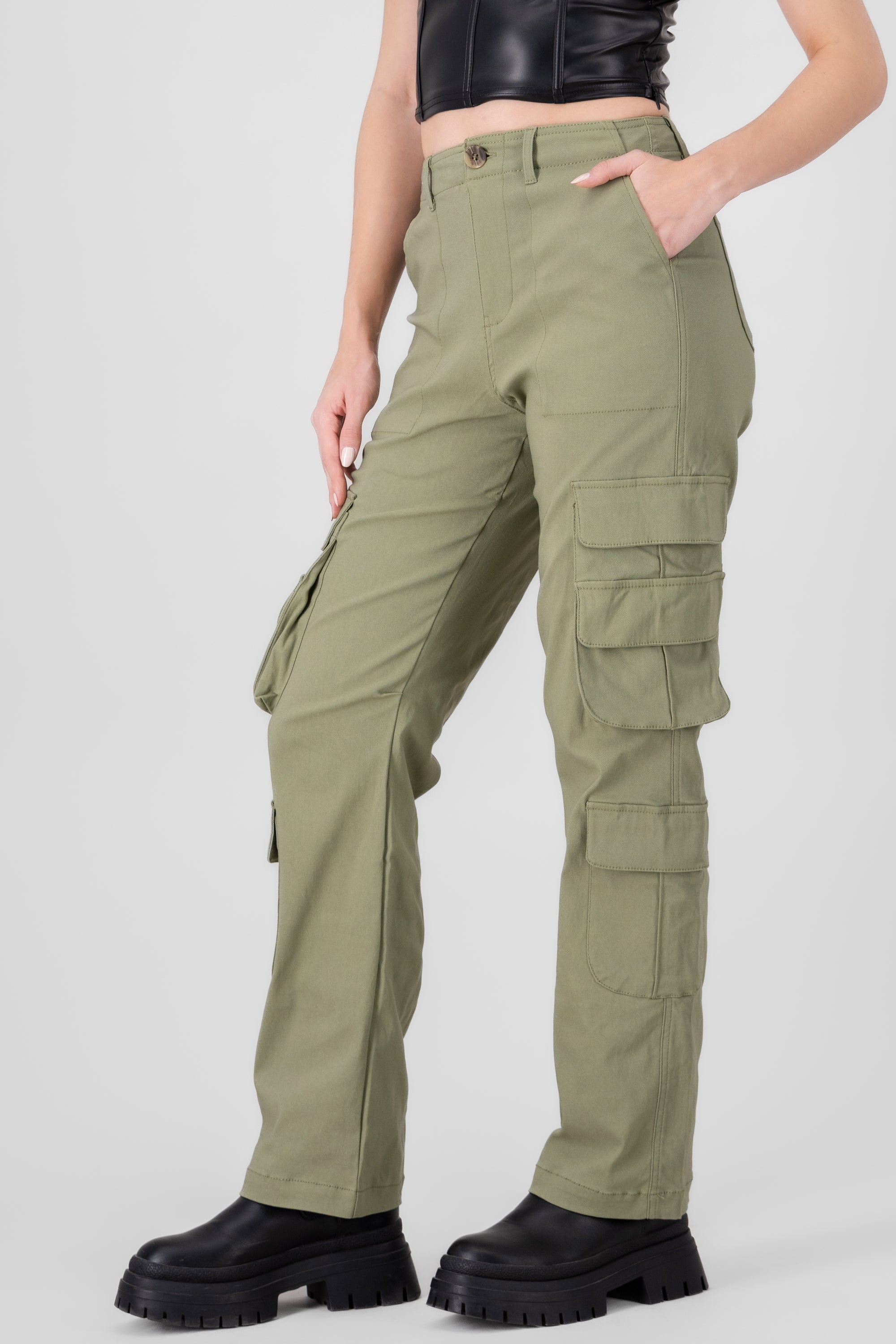 Pantalon cargo bolsas OLIVO