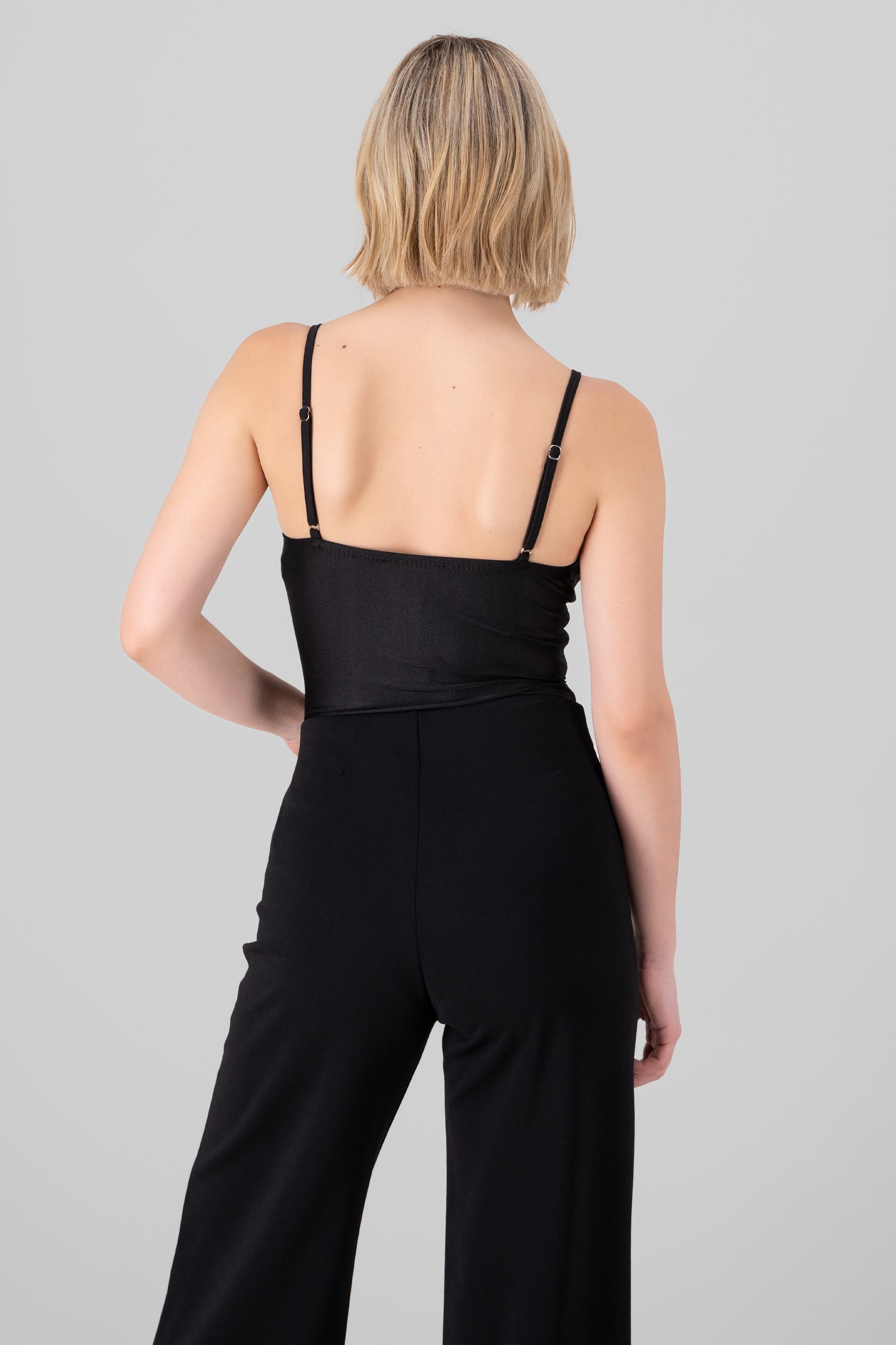 Bodysuit satin con copas NEGRO