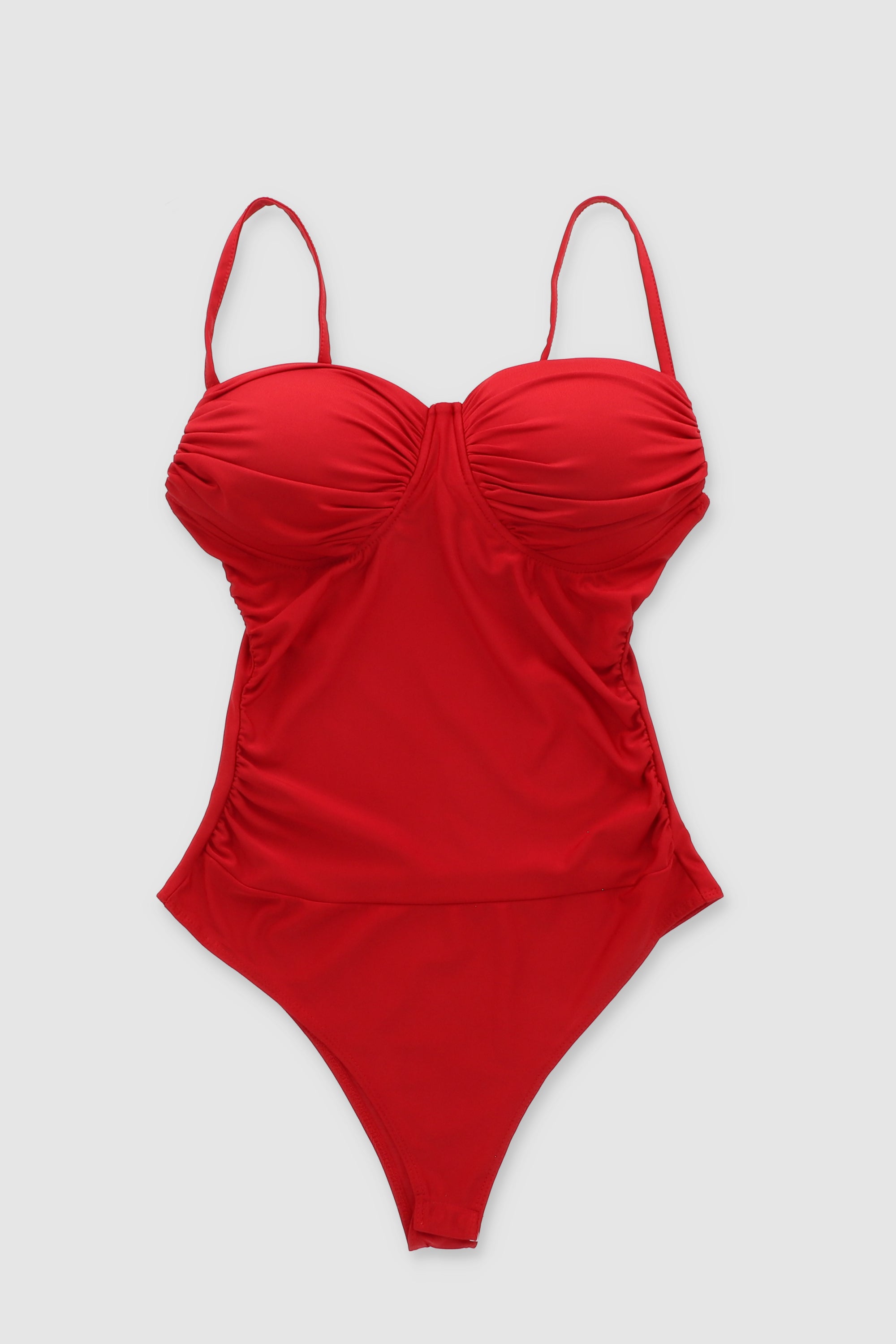 Bodysuit satin con copas ROJO