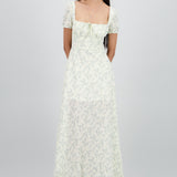 Vestido maxi con flores textura