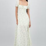 Vestido maxi con flores textura