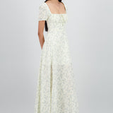 Vestido maxi con flores textura