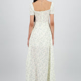 Vestido maxi con flores textura