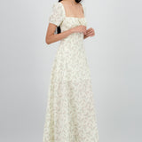 Vestido maxi con flores textura