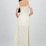Vestido maxi con flores textura
