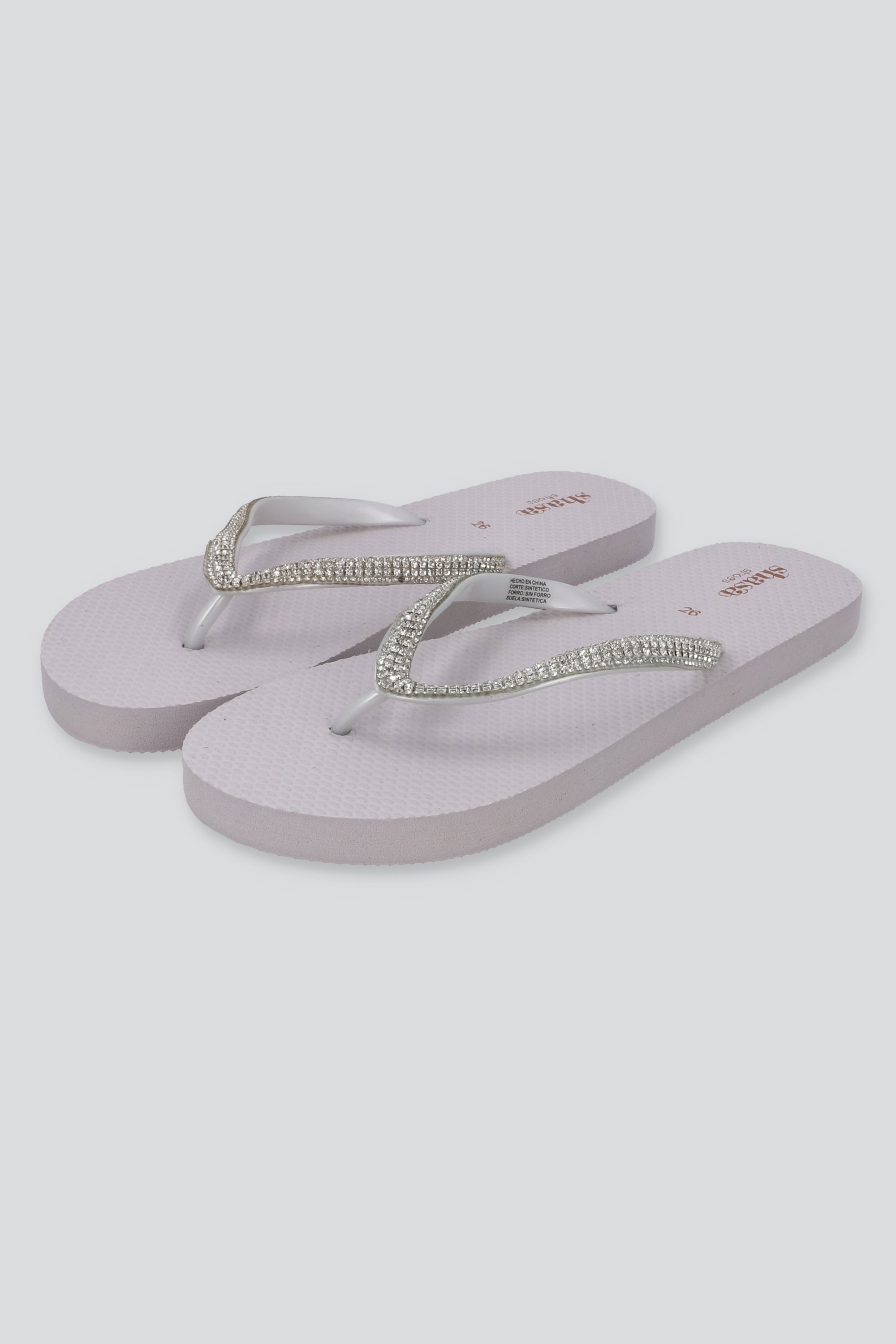 Flip Flop Brillos Textura BLANCO