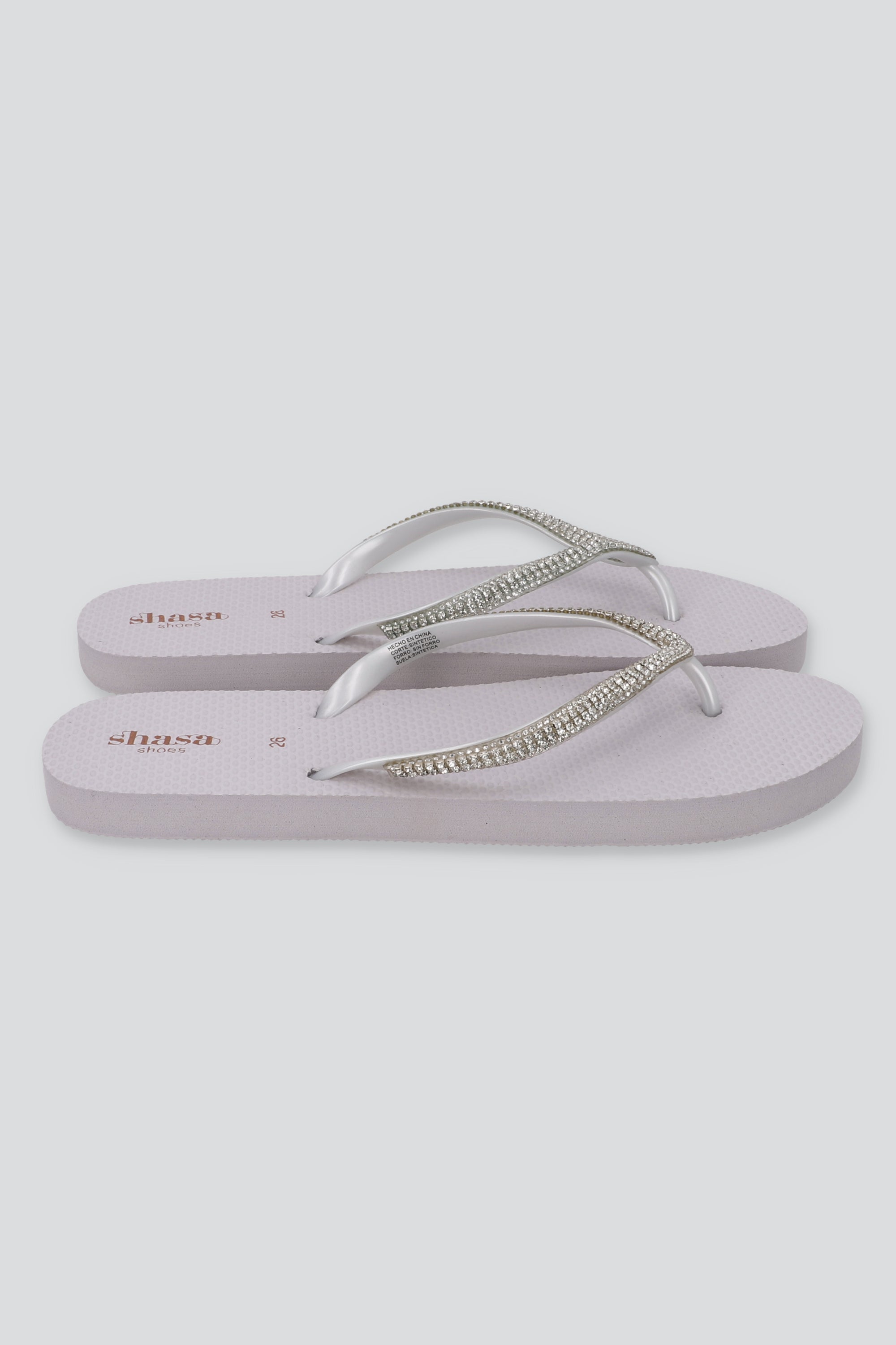 Flip Flop Brillos Textura BLANCO
